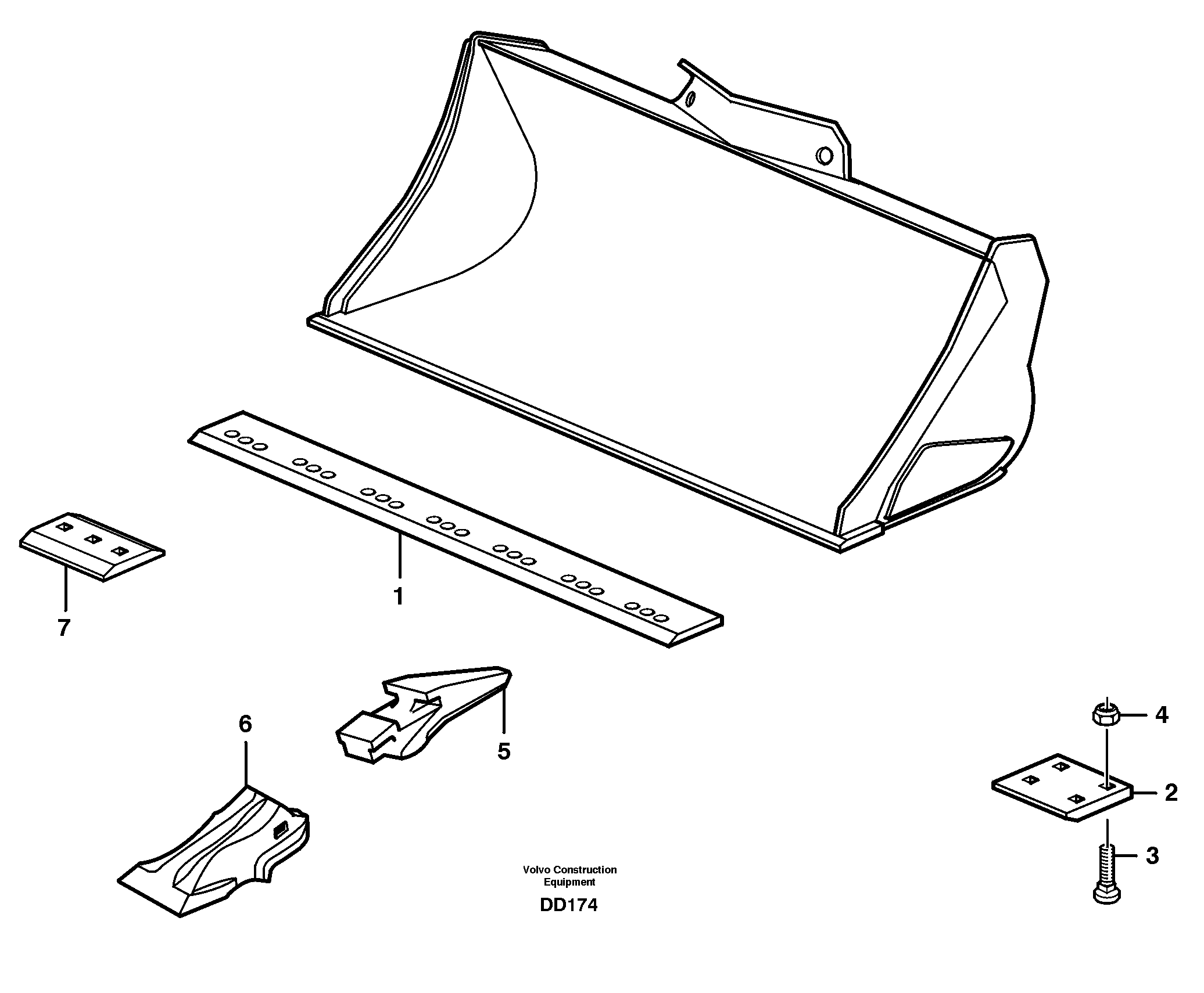 Схема запчастей Volvo EW130 - 11149 Bucket, straight with teeth ATTACHMENTS ATTACHMENTS BUCKETS