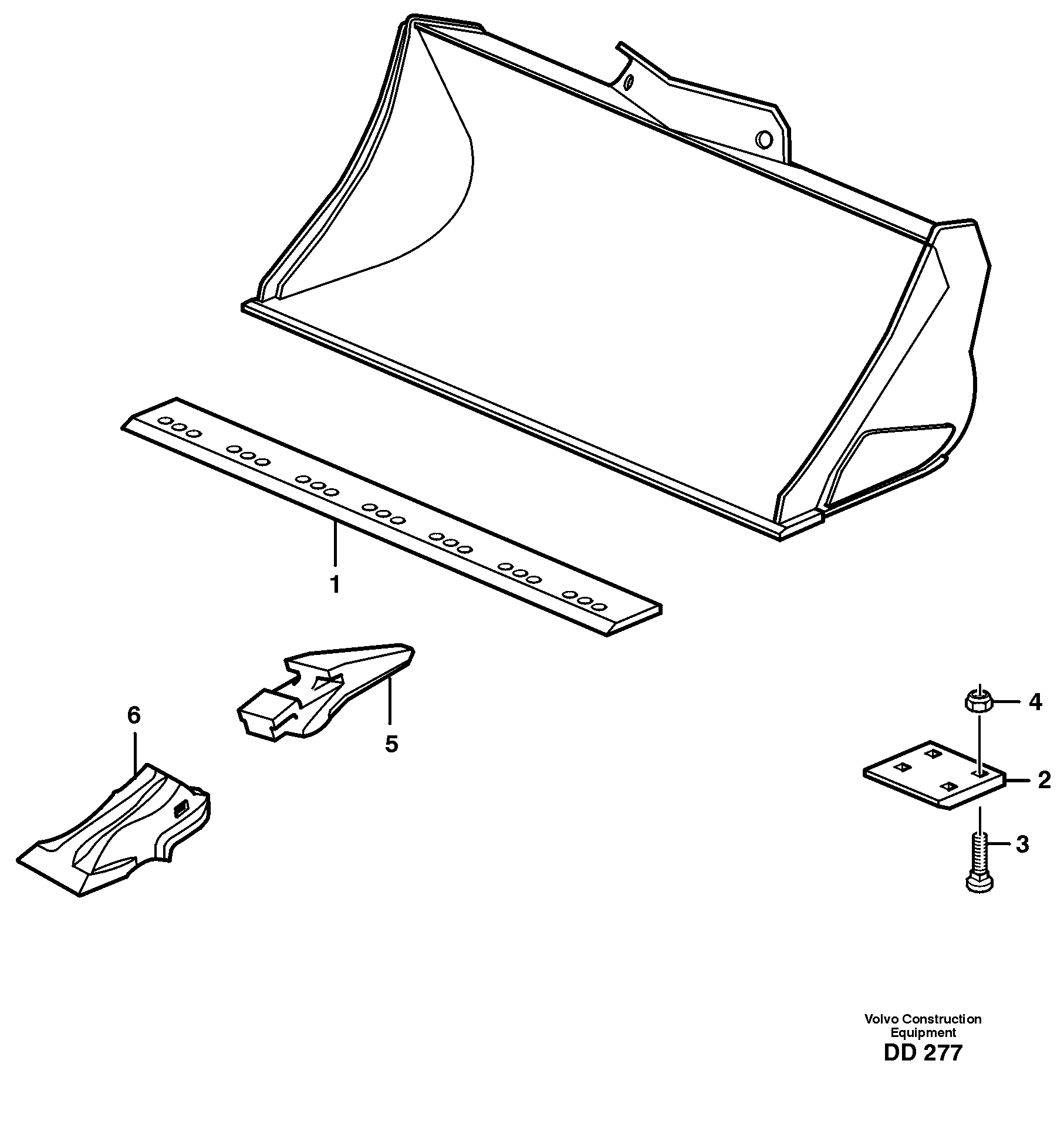 Схема запчастей Volvo EW130 - 17880 Bucket, straight with teeth ATTACHMENTS ATTACHMENTS BUCKETS