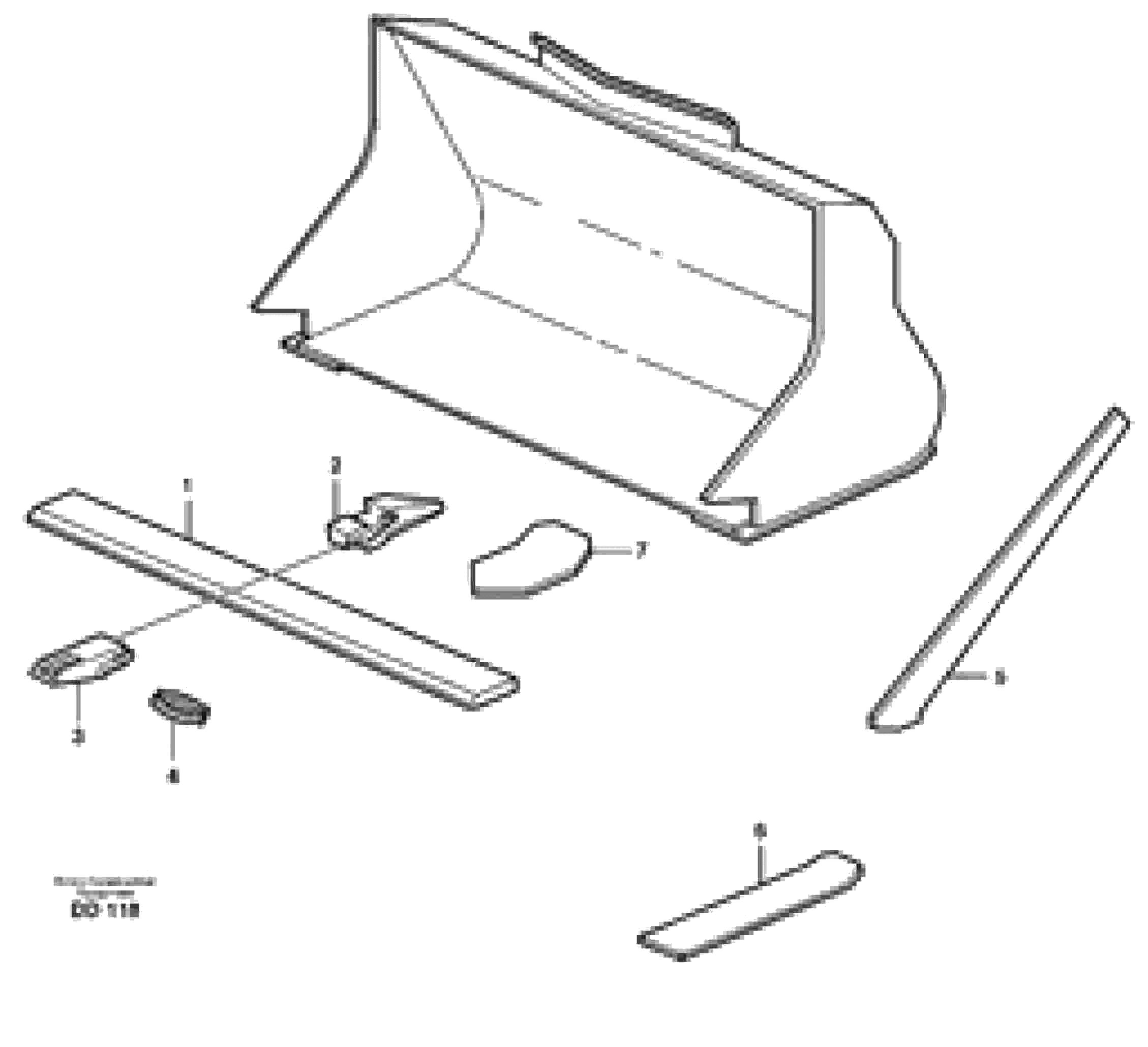 Схема запчастей Volvo EW130 - 18565 Bucket, straight with teeth ATTACHMENTS ATTACHMENTS BUCKETS