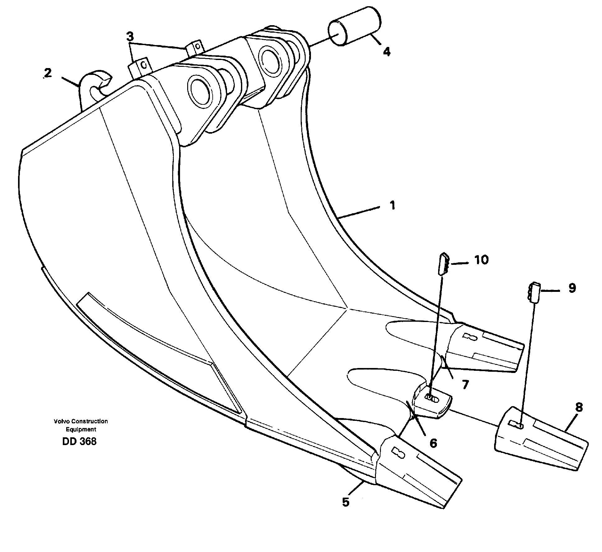 Схема запчастей Volvo EW130 - 34168 Cable bucket ATTACHMENTS ATTACHMENTS BUCKETS
