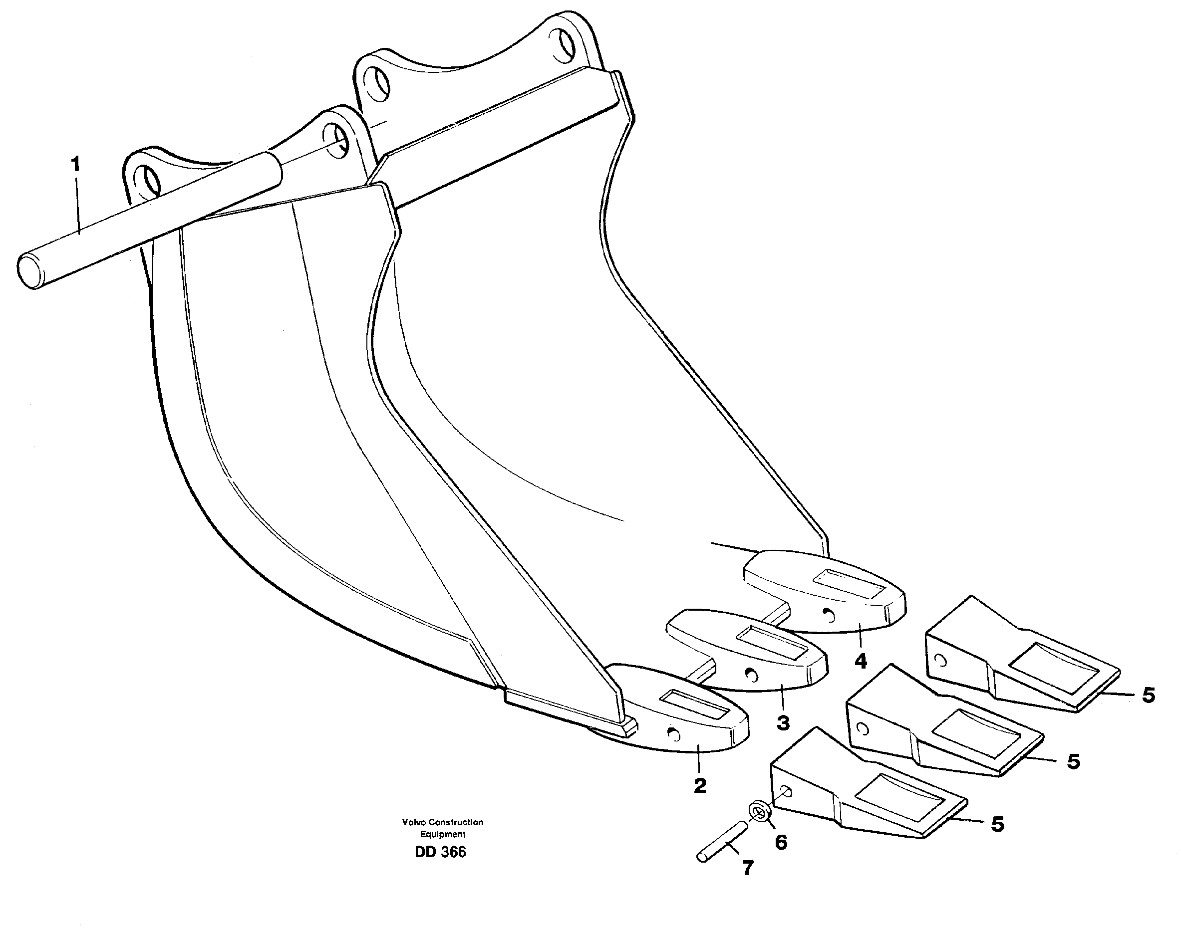 Схема запчастей Volvo EW130 - 34171 Cable bucket ATTACHMENTS ATTACHMENTS BUCKETS