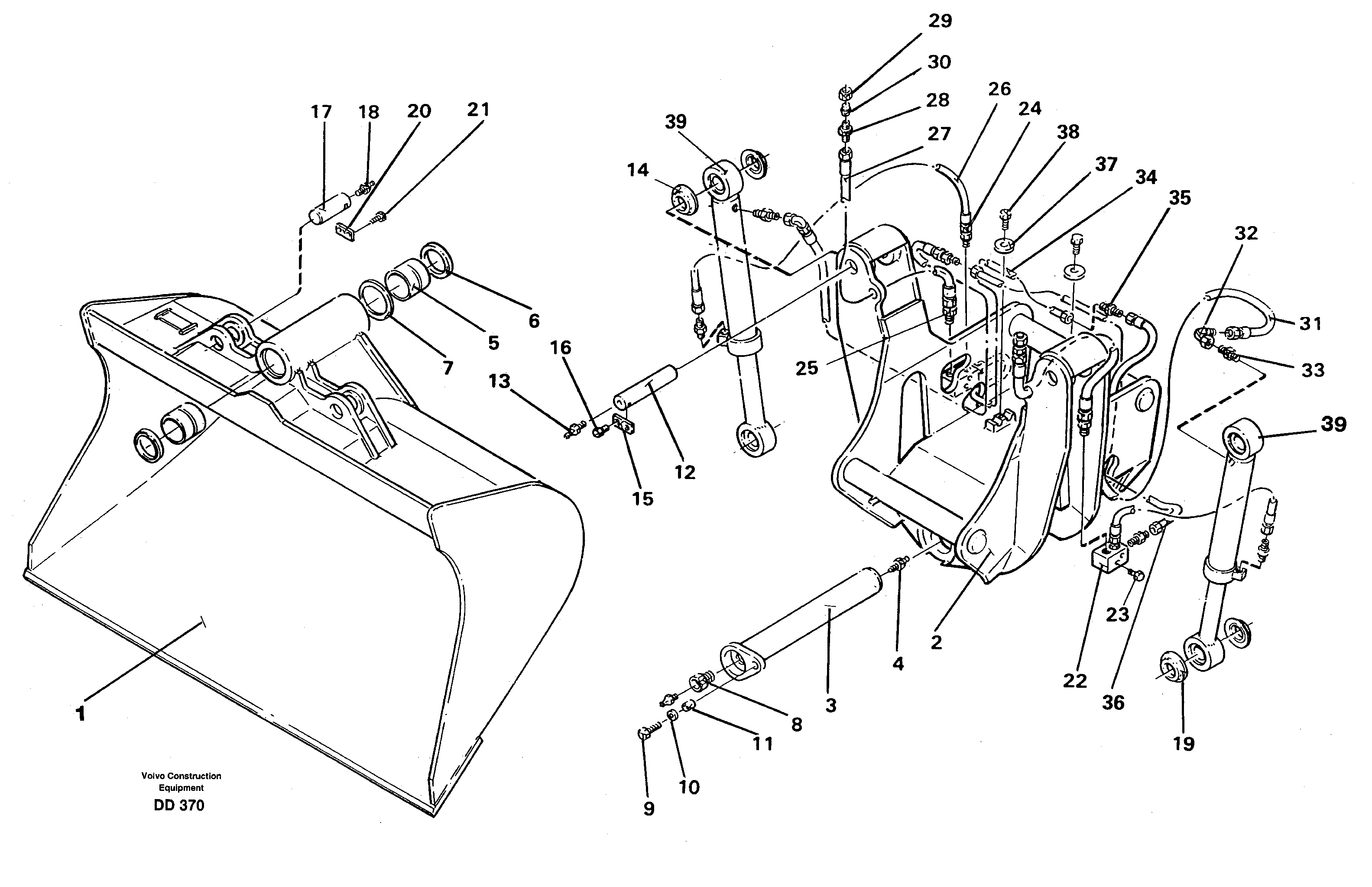 Схема запчастей Volvo EW130 - 34182 Articulated slope bucket ATTACHMENTS ATTACHMENTS BUCKETS