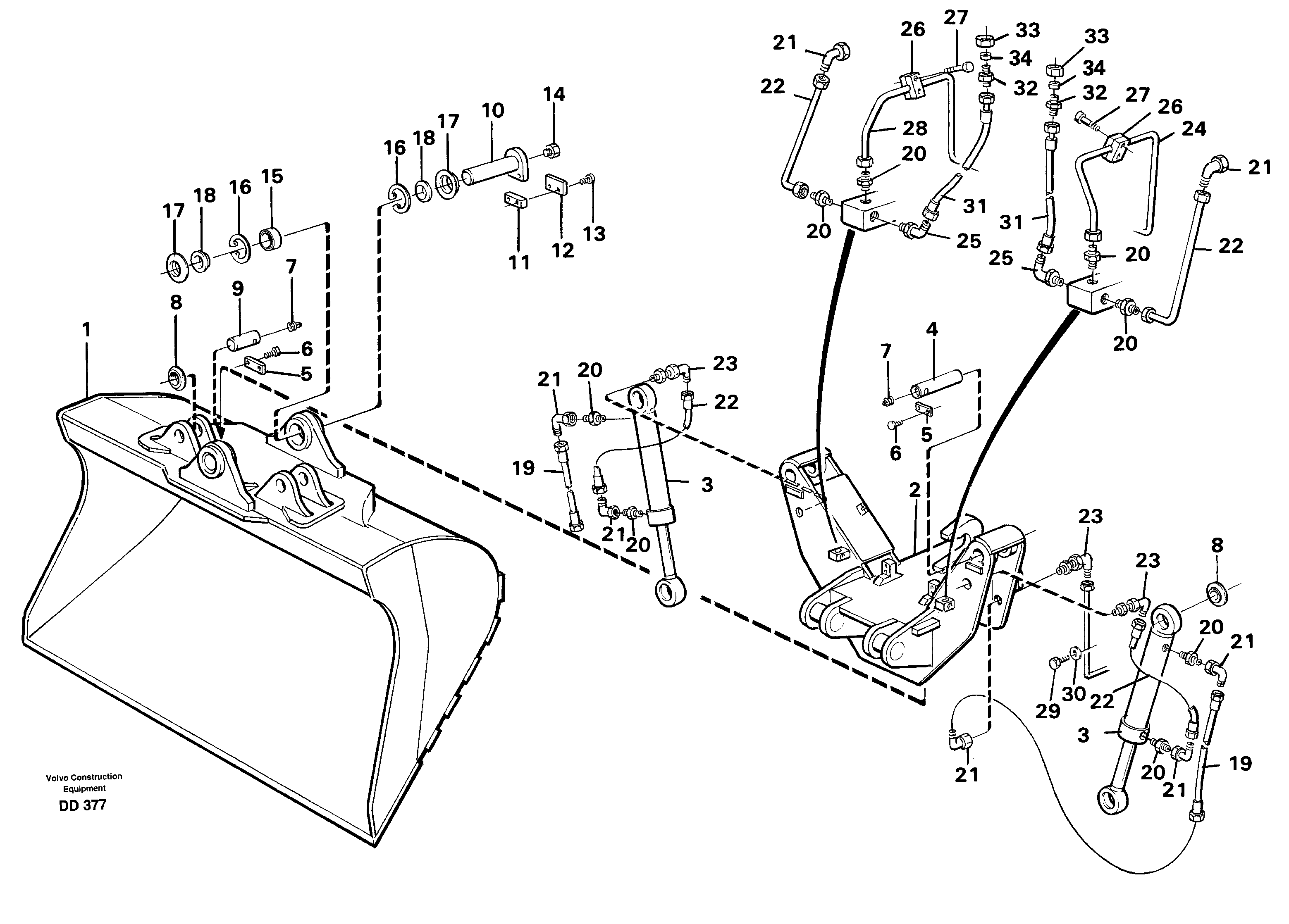 Схема запчастей Volvo EW130 - 45406 Articulated slope bucket ATTACHMENTS ATTACHMENTS BUCKETS