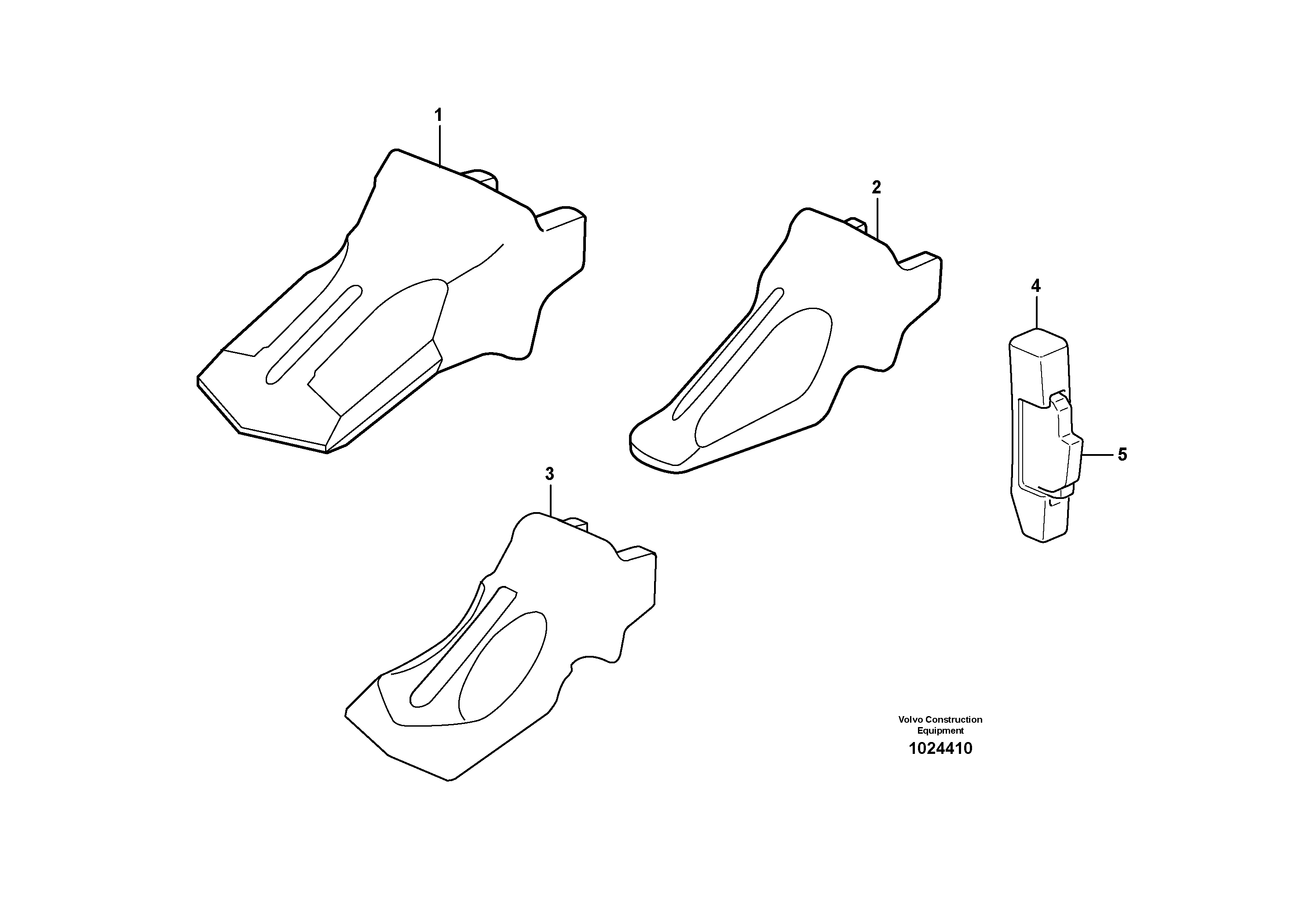 Схема запчастей Volvo EW130 - 36735 Зуб ковша ATTACHMENTS ATTACHMENTS BUCKETS