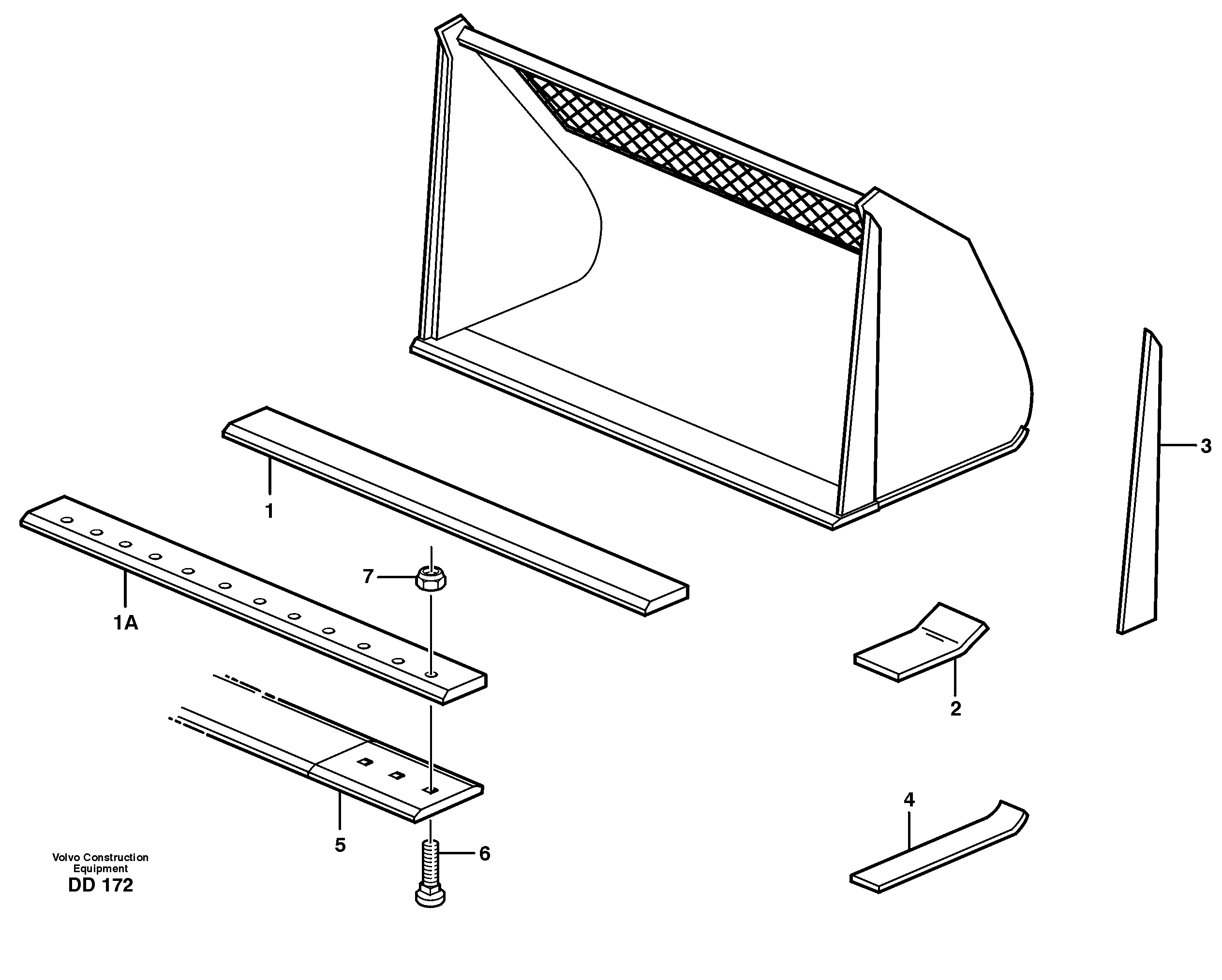 Схема запчастей Volvo EW130 - 22464 Light materials bucket ATTACHMENTS ATTACHMENTS BUCKETS