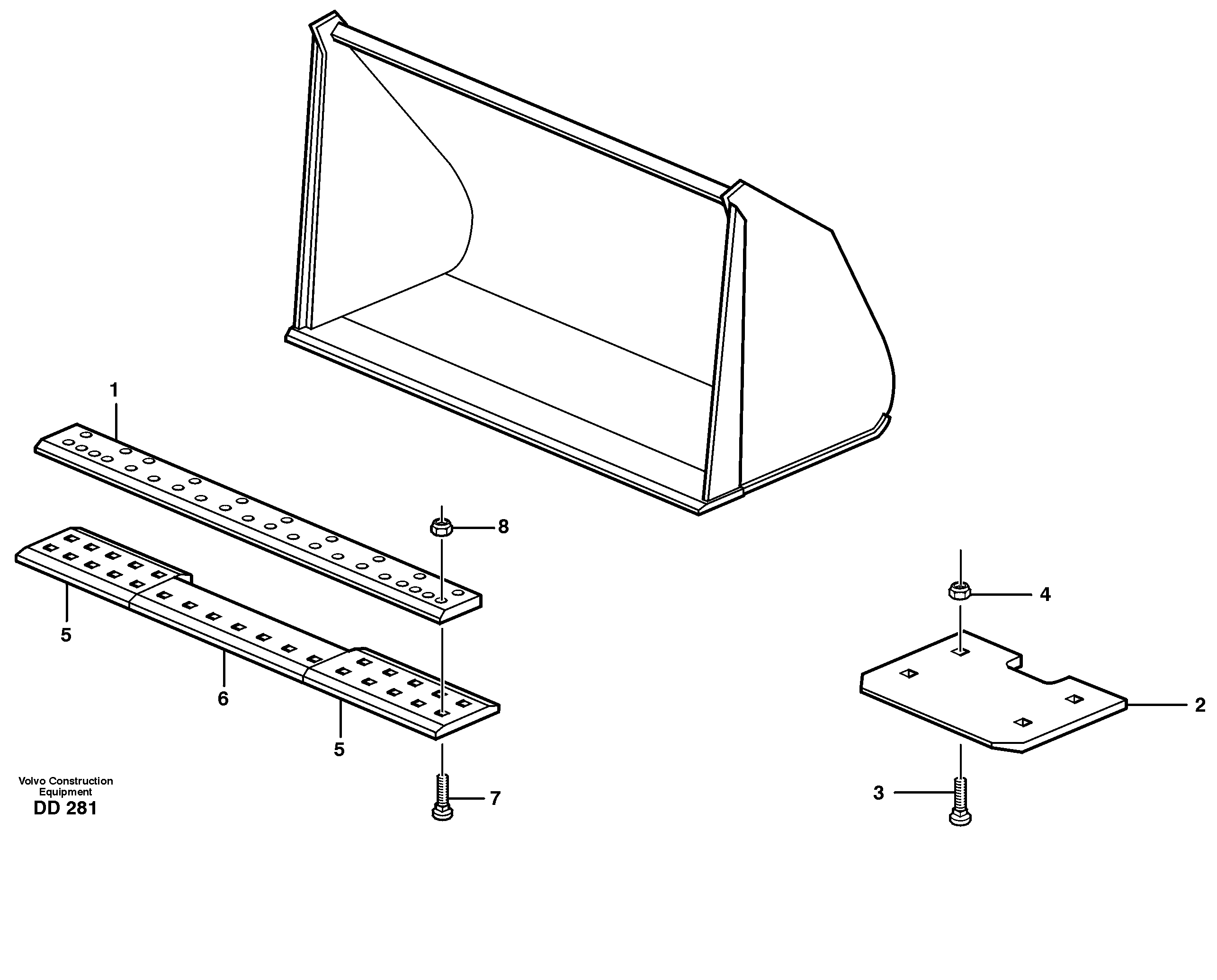 Схема запчастей Volvo EW130 - 75852 Light materials bucket ATTACHMENTS ATTACHMENTS BUCKETS