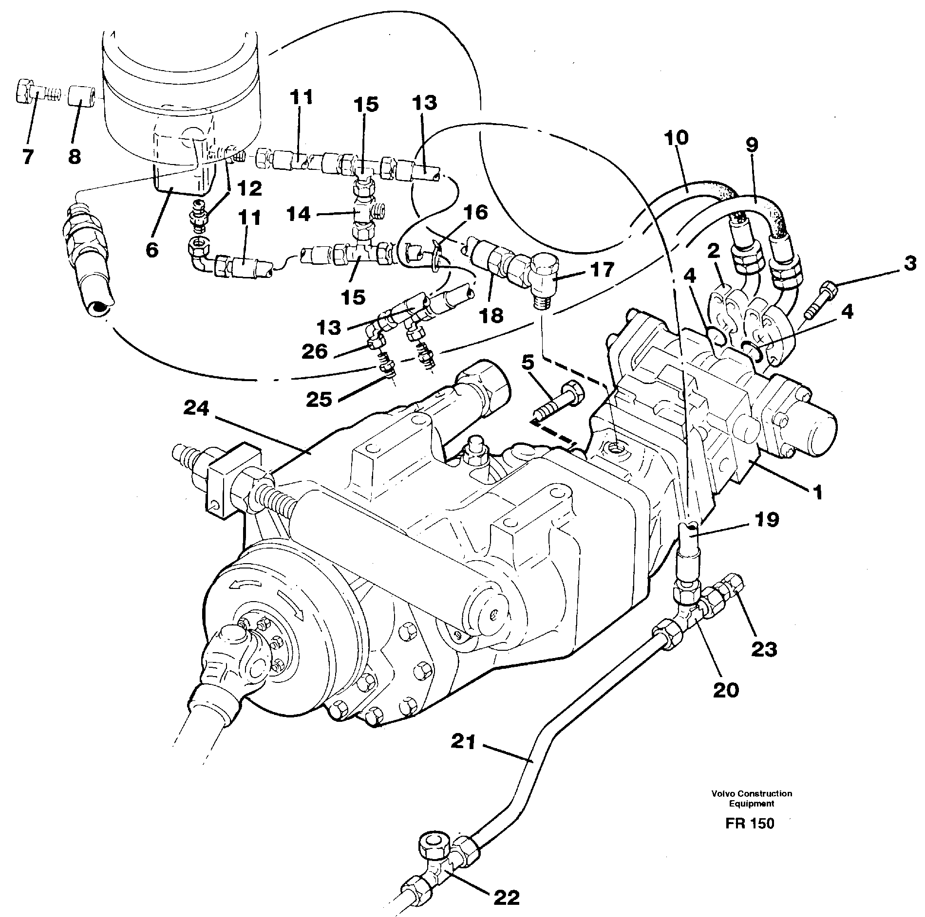 Схема запчастей Volvo EW130 - 52610 Hydraulic system, transport in undercarrige EW130 ?KERMAN ?KERMAN EW130 SER NO - 447