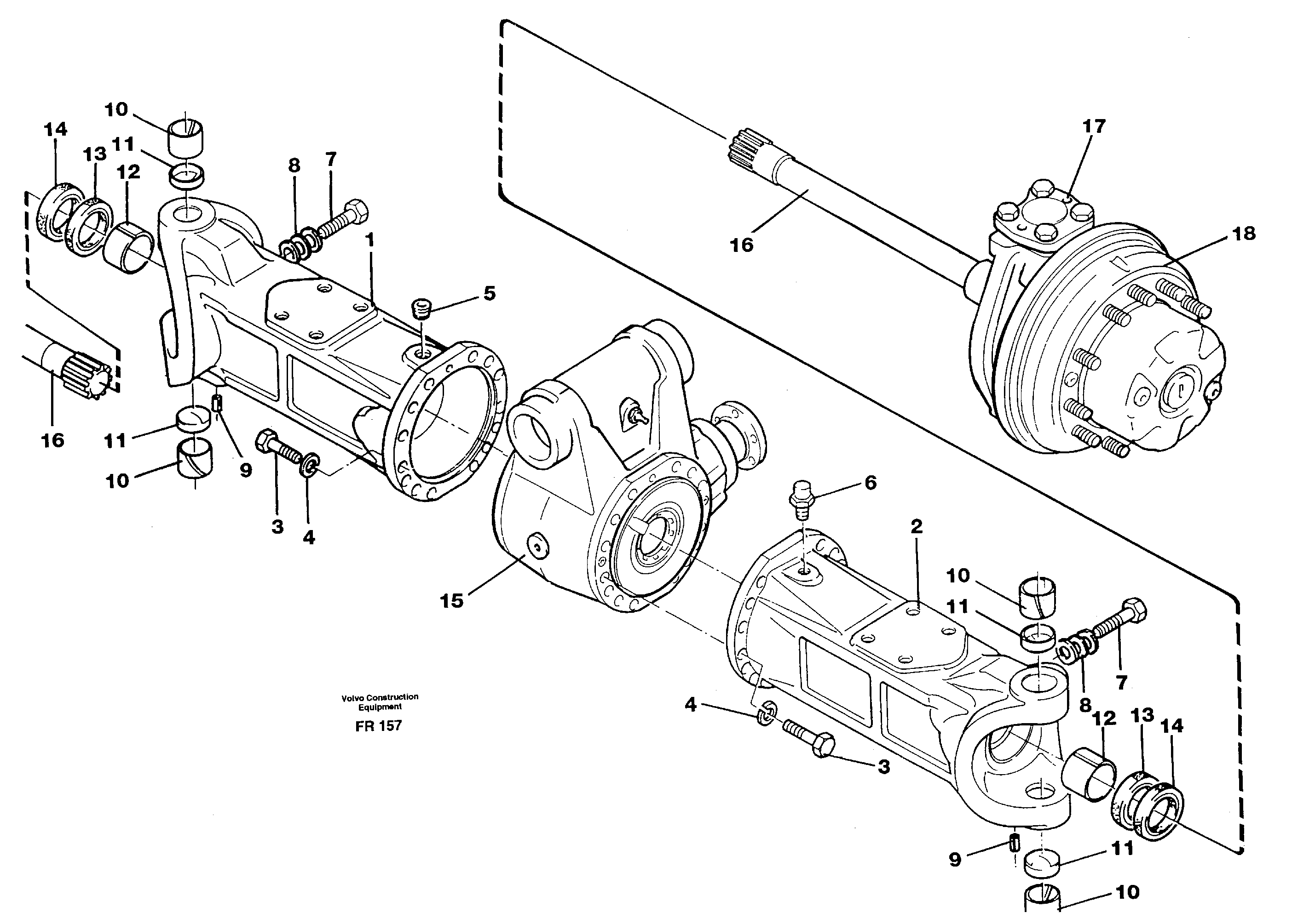 Схема запчастей Volvo EW130 - 27141 Axle beam EW130 ?KERMAN ?KERMAN EW130 SER NO - 447