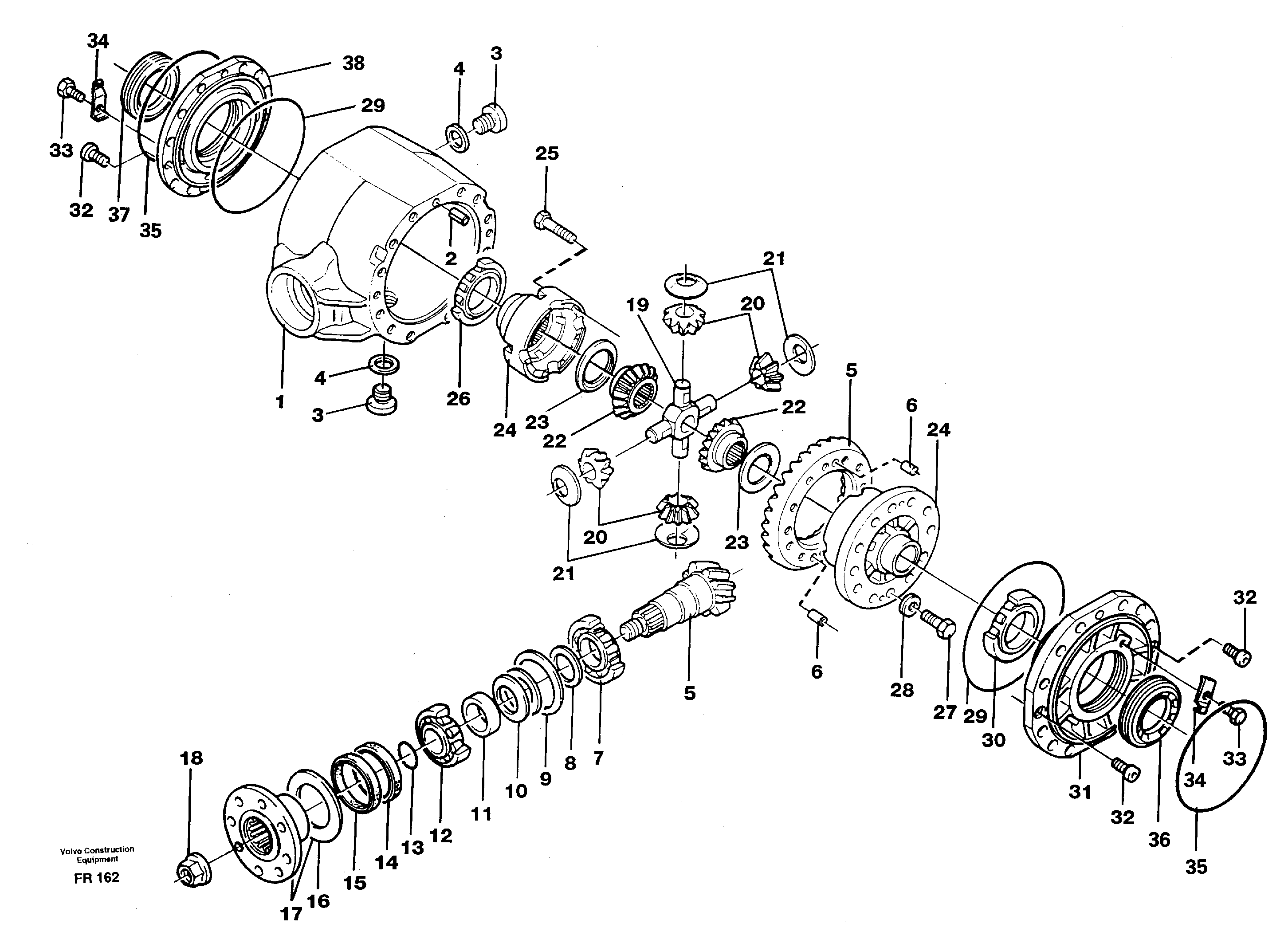 Схема запчастей Volvo EW130 - 19876 Differential EW130 ?KERMAN ?KERMAN EW130 SER NO - 447