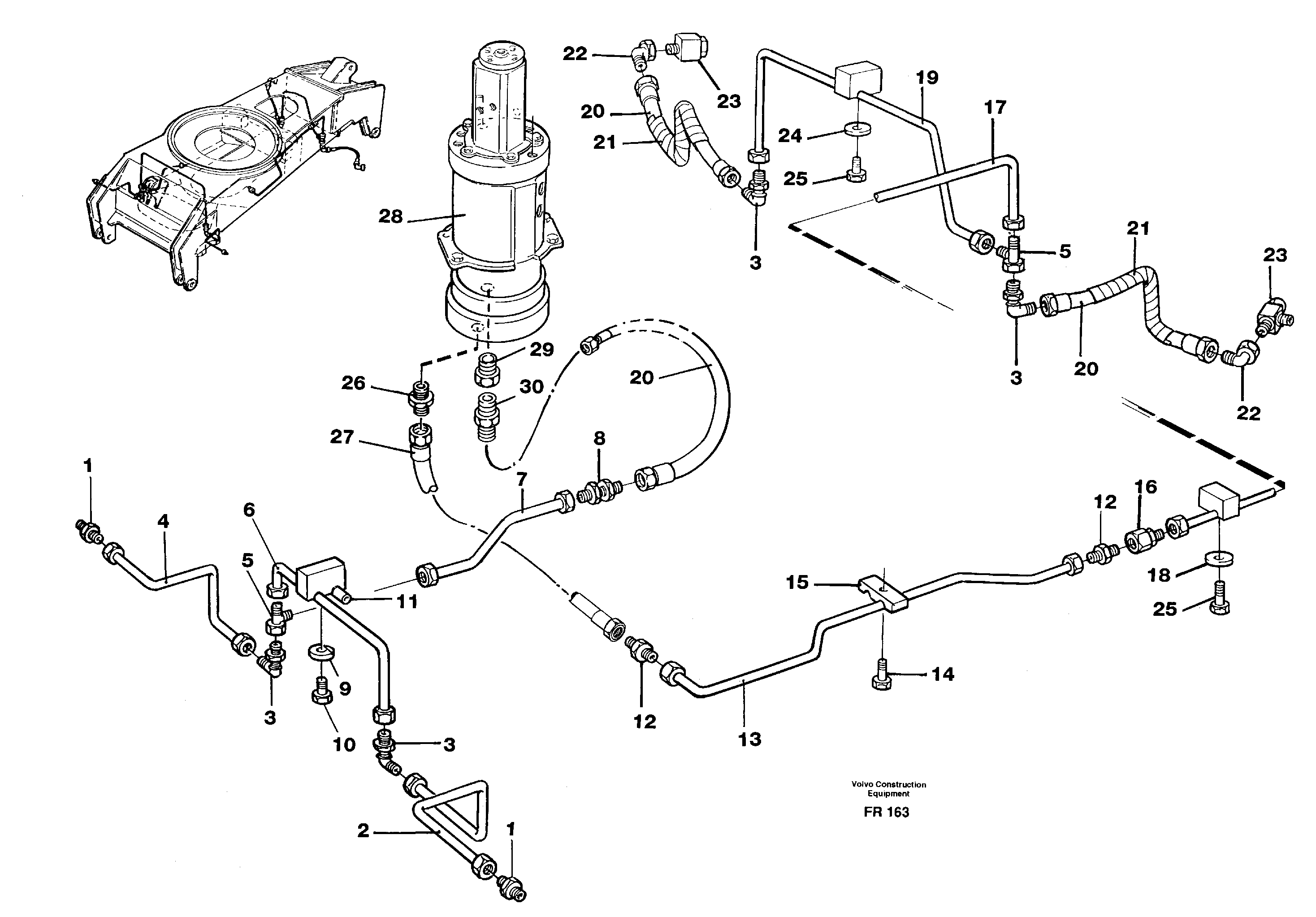 Схема запчастей Volvo EW130 - 104056 Brakesystem, undercarrige EW130 ?KERMAN ?KERMAN EW130 SER NO - 447