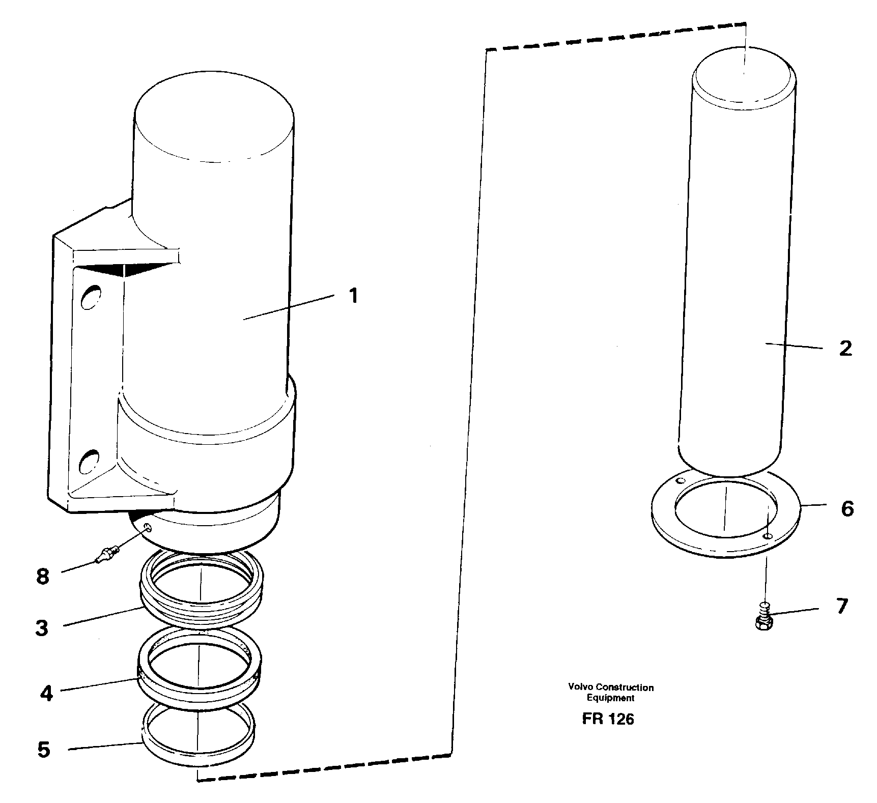 Схема запчастей Volvo EW130 - 33670 Axle locking cylinder EW130 ?KERMAN ?KERMAN EW130 SER NO - 447