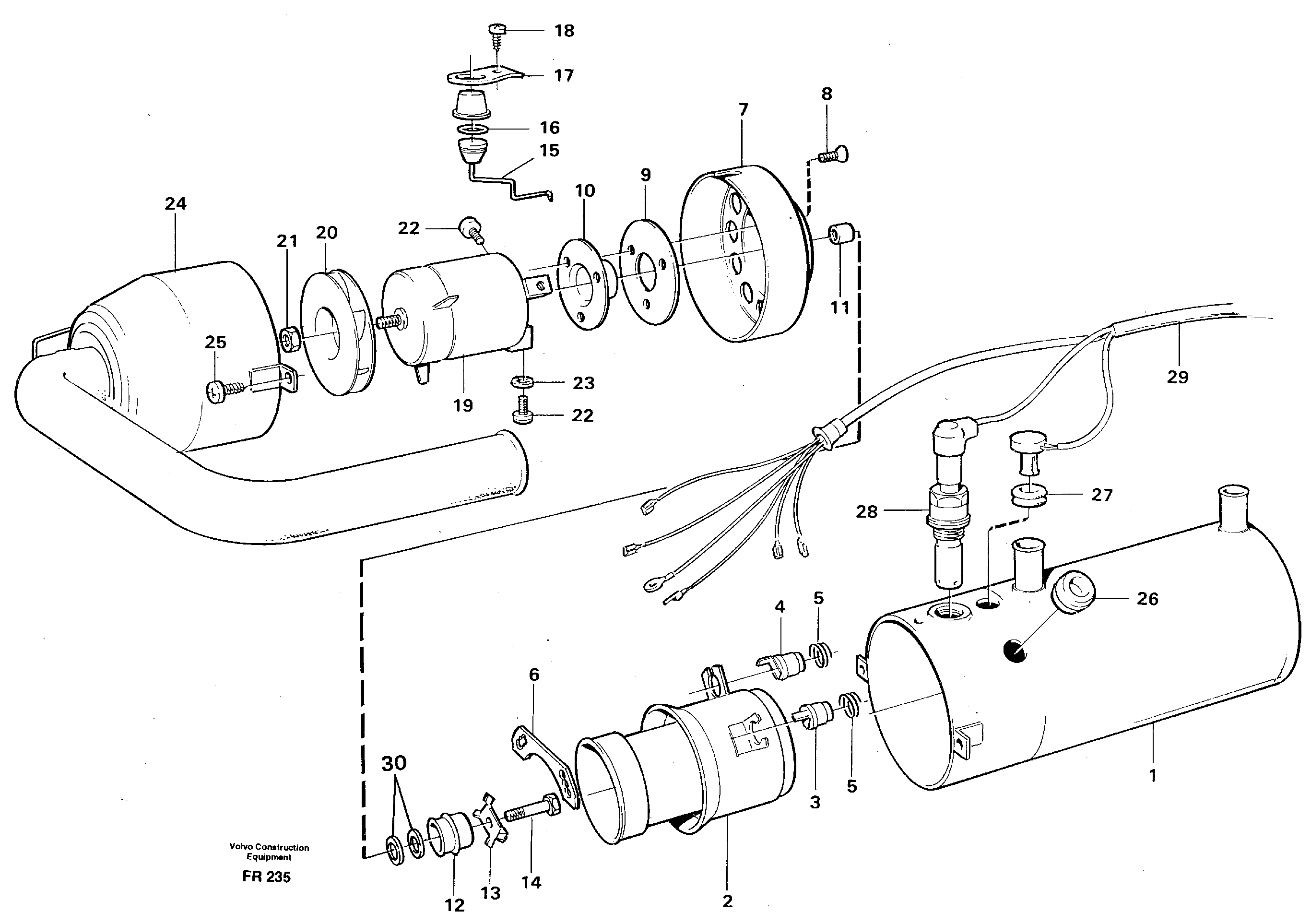 Схема запчастей Volvo EW130 - 19890 Heater, diesel EW130 ?KERMAN ?KERMAN EW130 SER NO - 447