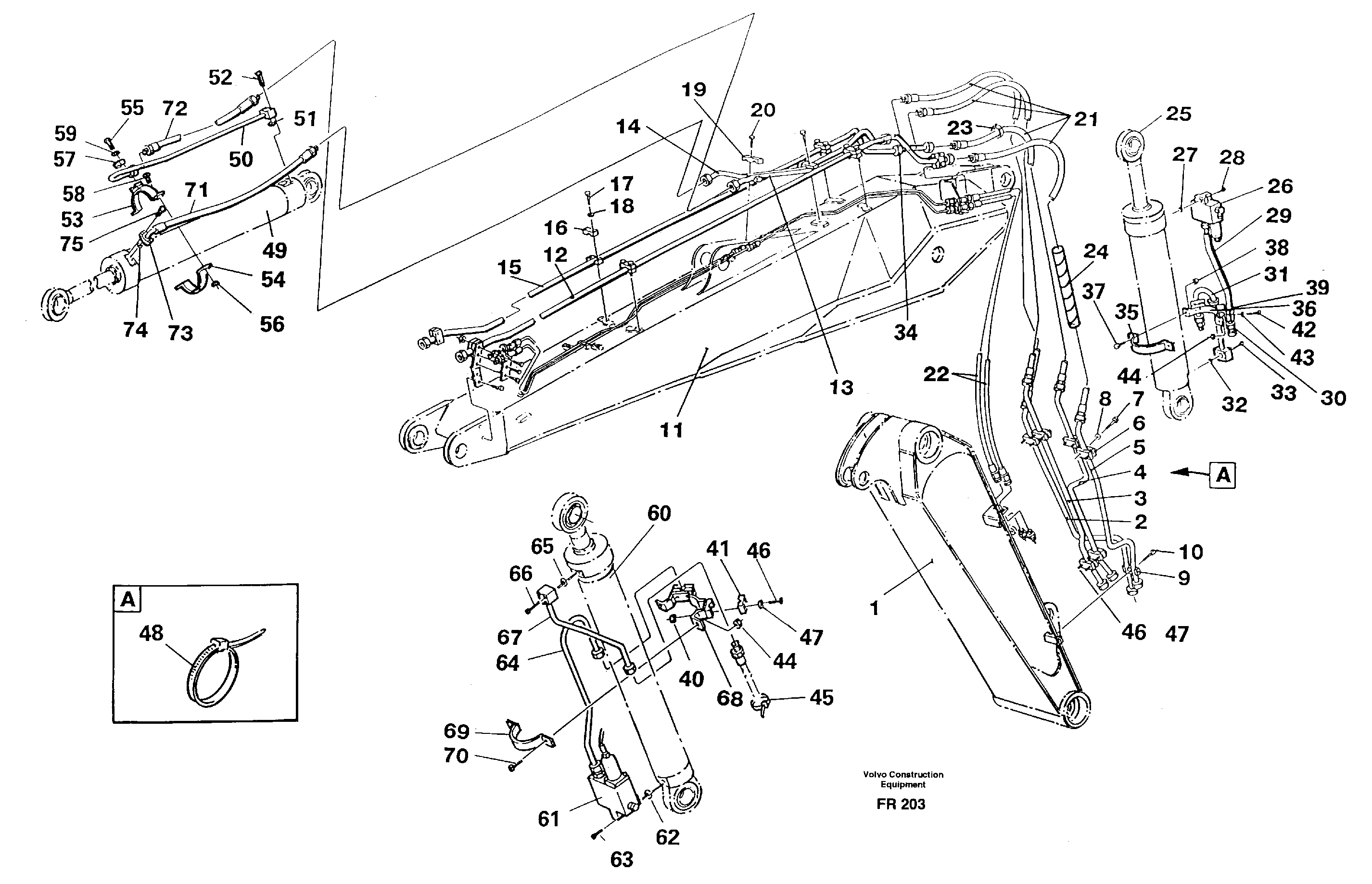 Схема запчастей Volvo EW130 - 36091 Cylinder hydraulics, adjustable boom EW130 ?KERMAN ?KERMAN EW130 SER NO - 447