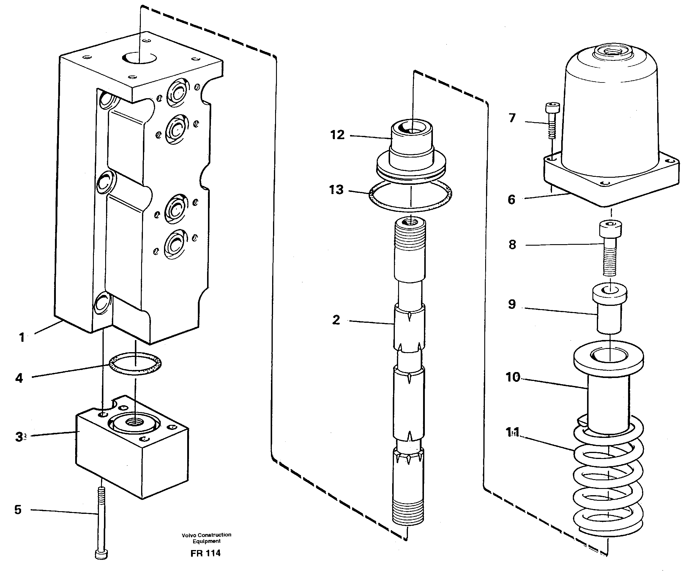 Схема запчастей Volvo EW130 - 105346 Four-way valve, boom primary EW130 ?KERMAN ?KERMAN EW130 SER NO - 447