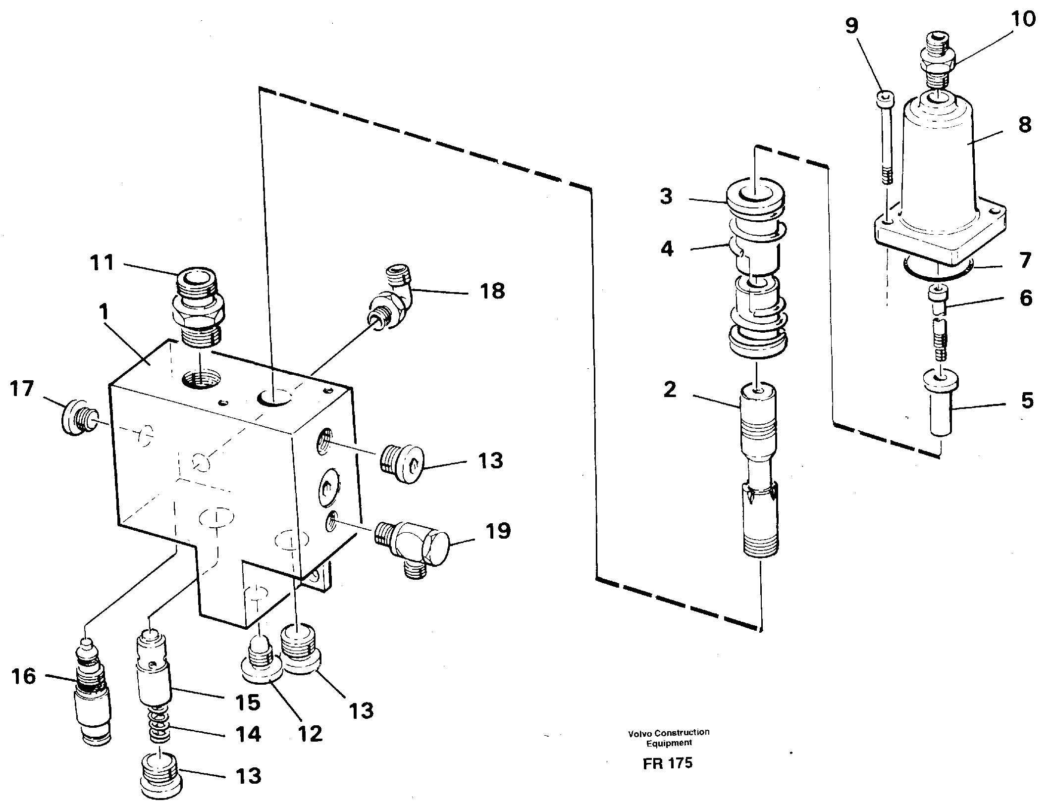 Схема запчастей Volvo EW130 - 27372 Hose rupture valve, boom cylinder EW130 ?KERMAN ?KERMAN EW130 SER NO - 447