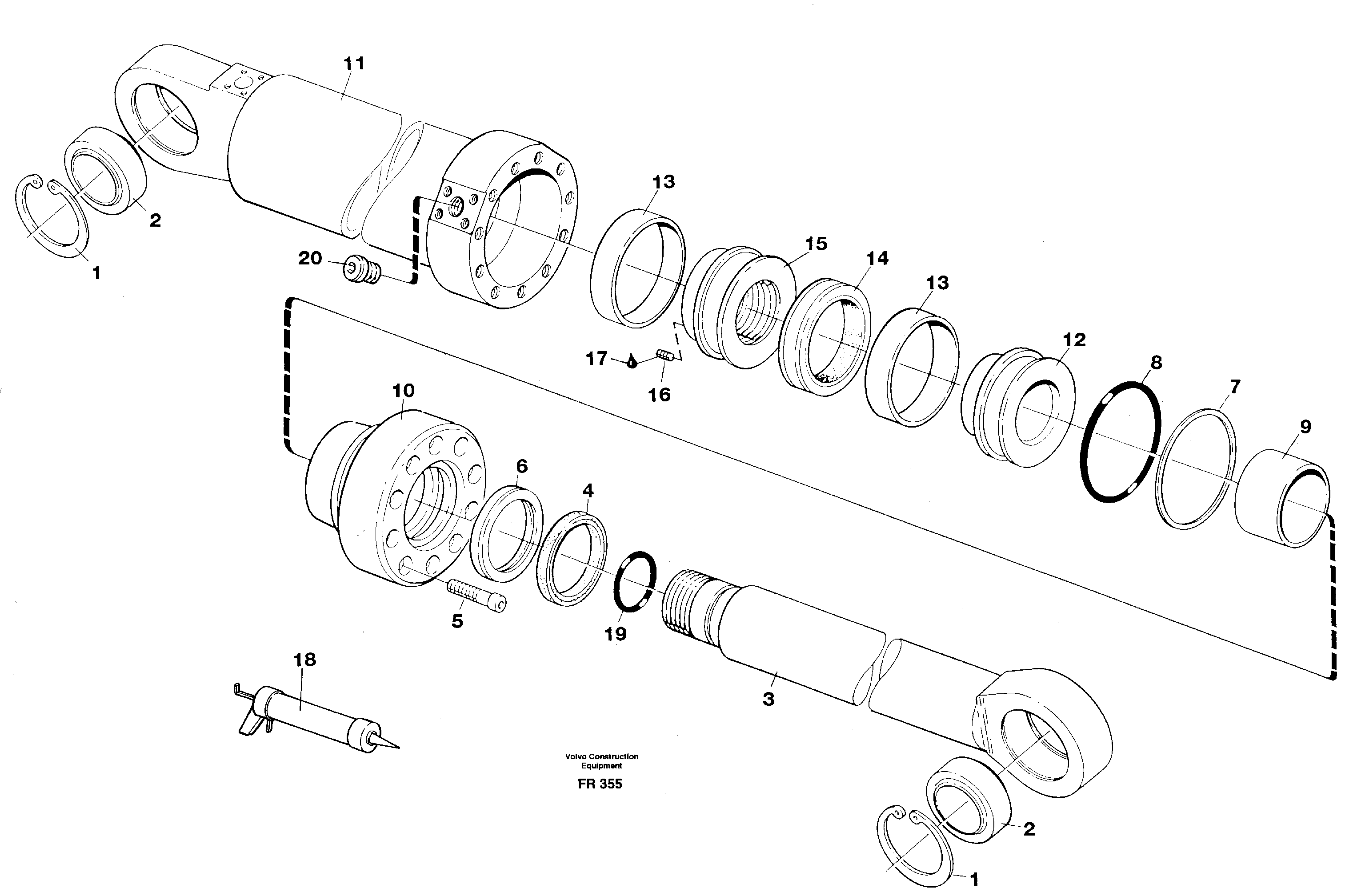 Схема запчастей Volvo EW130 - 31326 Гидроцилиндр EW130 ?KERMAN ?KERMAN EW130 SER NO - 447