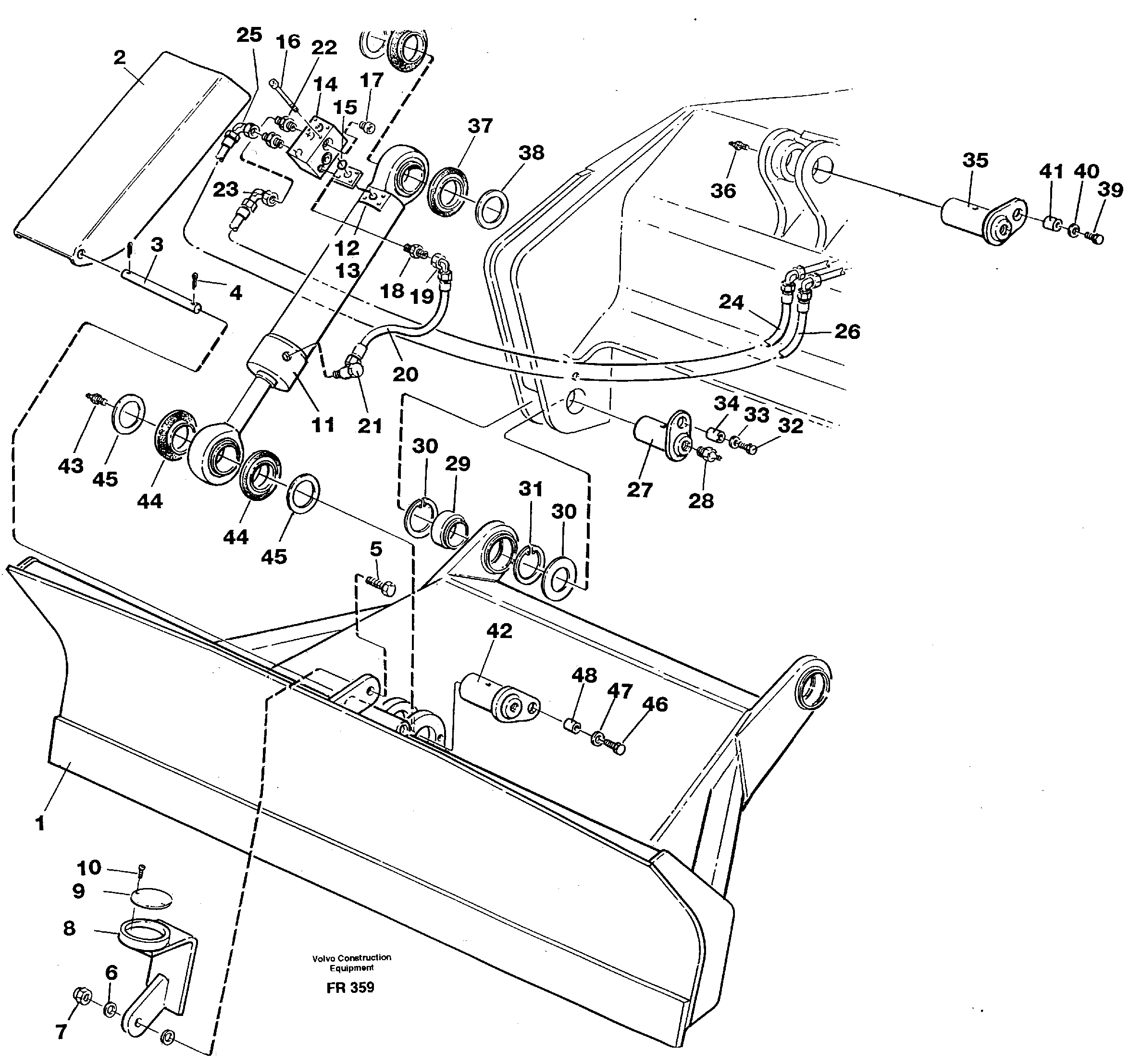 Схема запчастей Volvo EW130 - 31327 Dozer blade,rear 2.5m/2.6m EW130 ?KERMAN ?KERMAN EW130 SER NO - 447