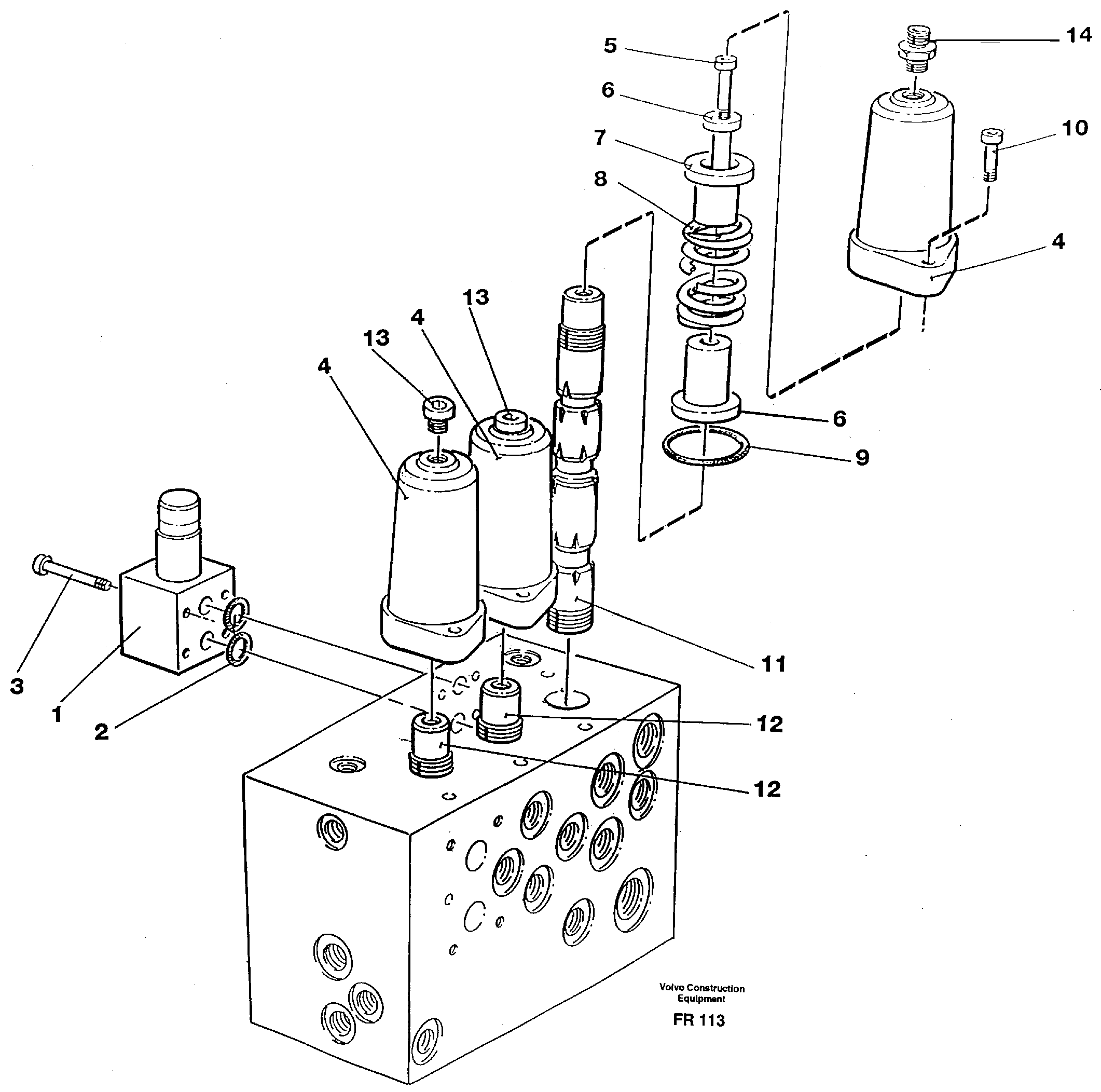 Схема запчастей Volvo EW130 - 28382 Slew valve assembly valve EW130 ?KERMAN ?KERMAN EW130 SER NO - 447