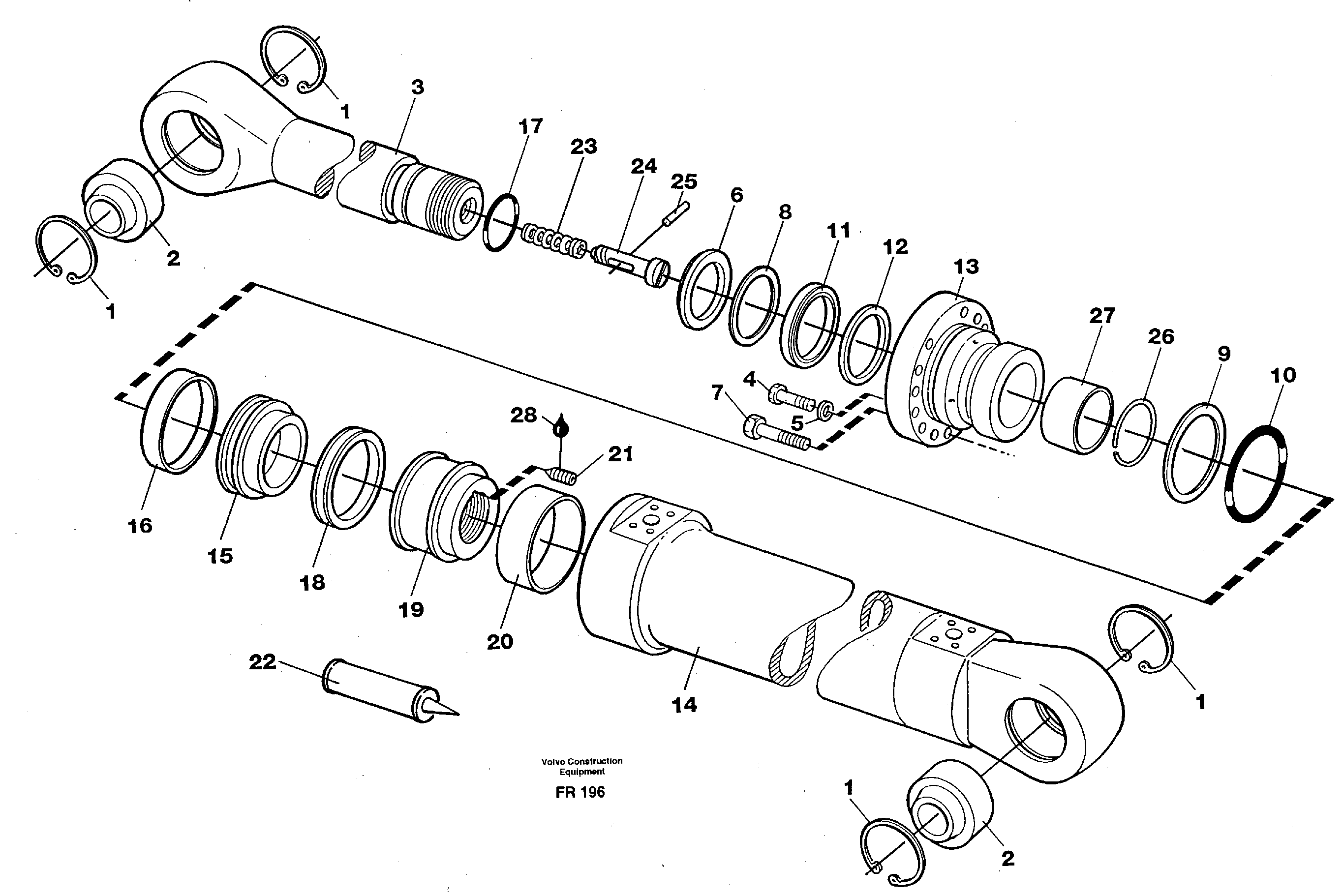 Схема запчастей Volvo EW130 - 25997 Dipper arm cylinder EW130 ?KERMAN ?KERMAN EW130 SER NO - 447