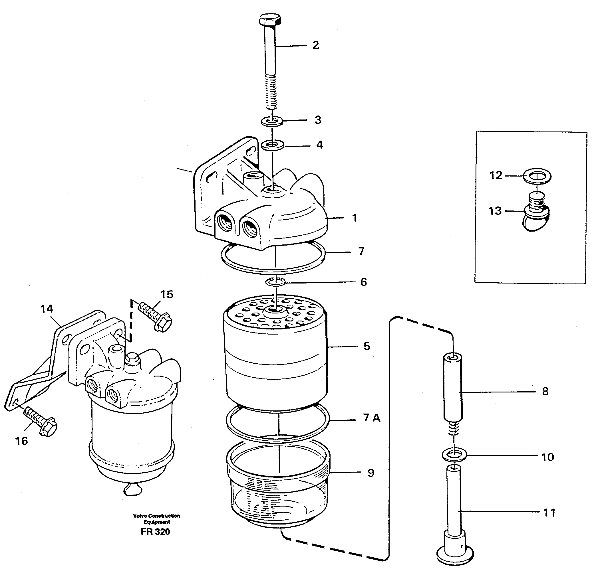 Схема запчастей Volvo EW130 - 26212 Фильтр топливный EW130 ?KERMAN ?KERMAN EW130 SER NO - 447