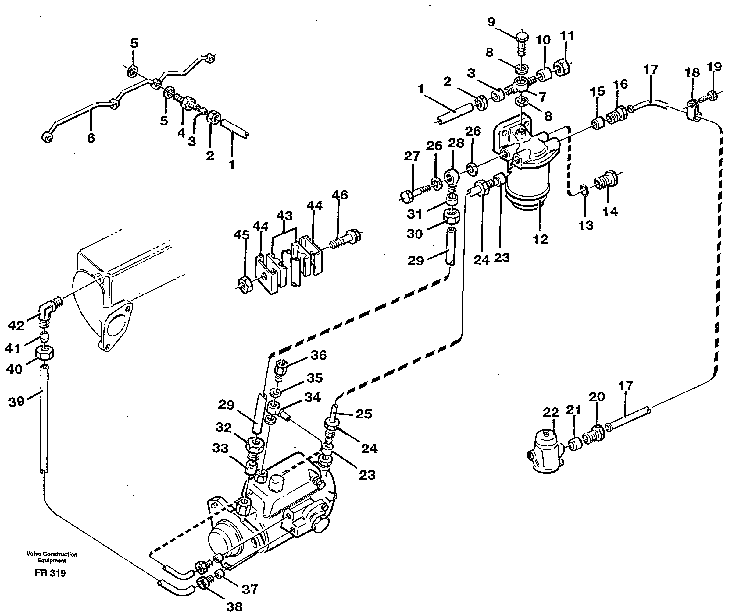 Схема запчастей Volvo EW130 - 19982 Fuel tubes EW130 ?KERMAN ?KERMAN EW130 SER NO - 447