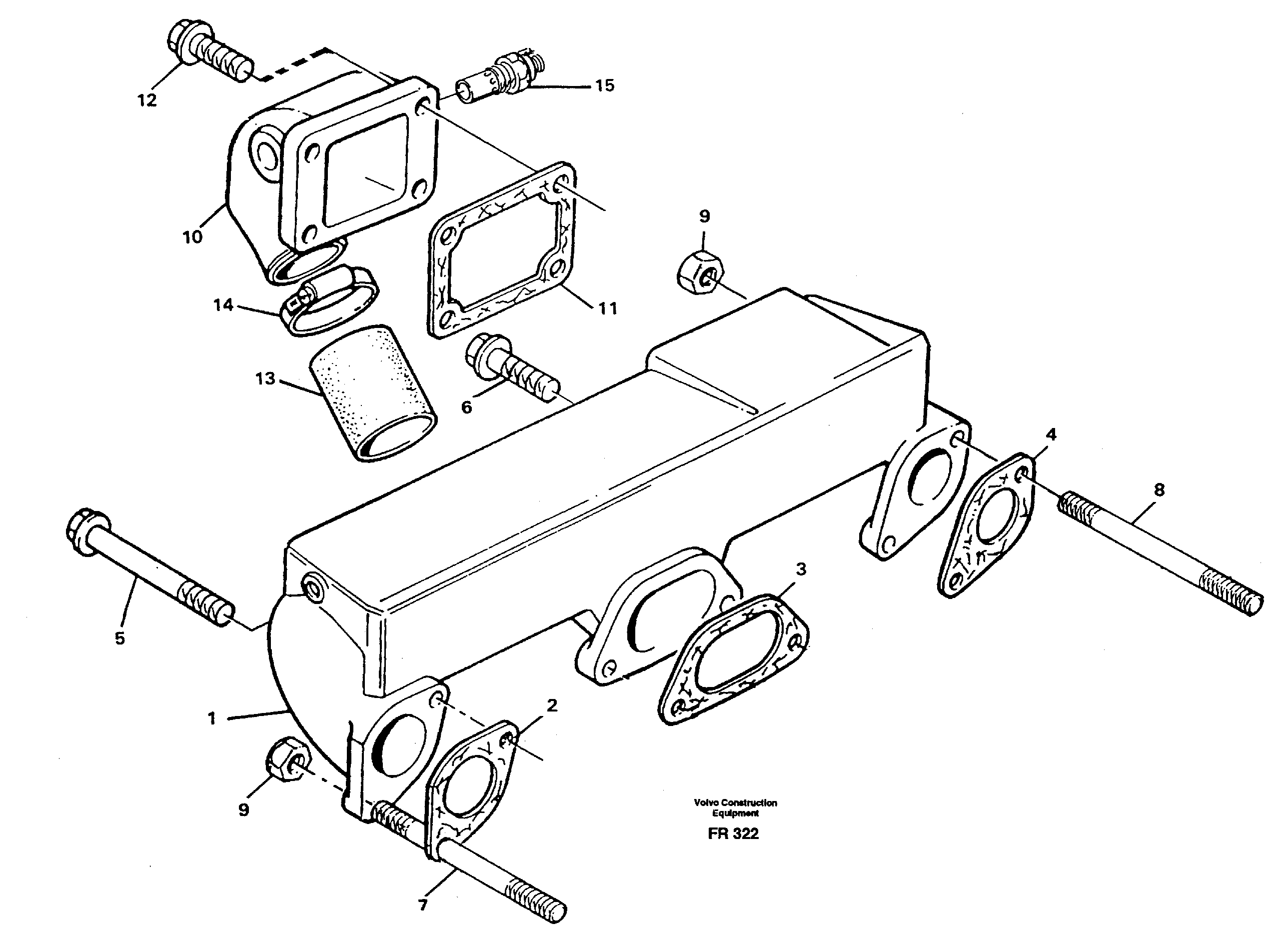 Схема запчастей Volvo EW130 - 26719 Induction manifold with fitting parts EW130 ?KERMAN ?KERMAN EW130 SER NO - 447