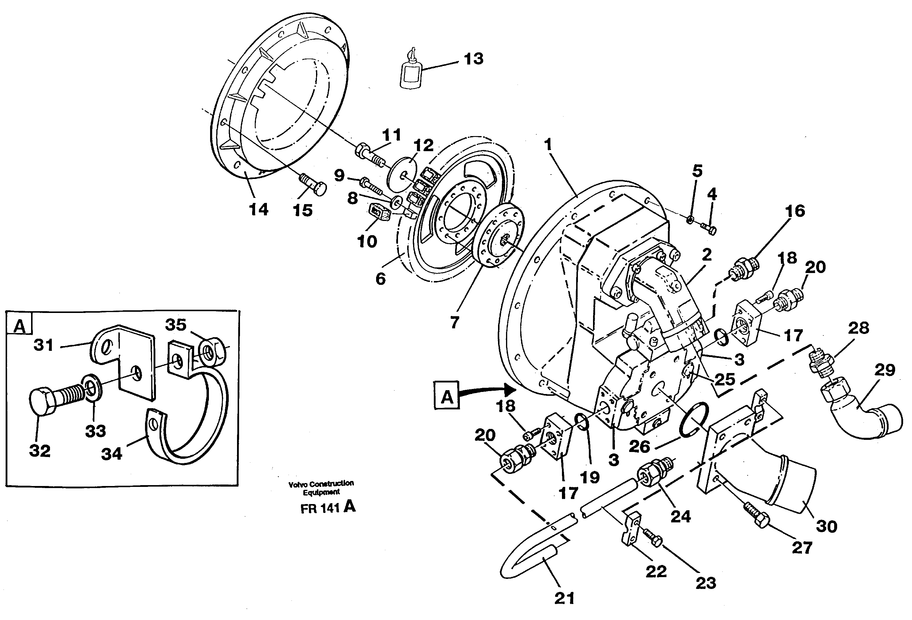 Схема запчастей Volvo EW130 - 66397 Pump gear box with assemblying parts EW130 ?KERMAN ?KERMAN EW130 SER NO - 447