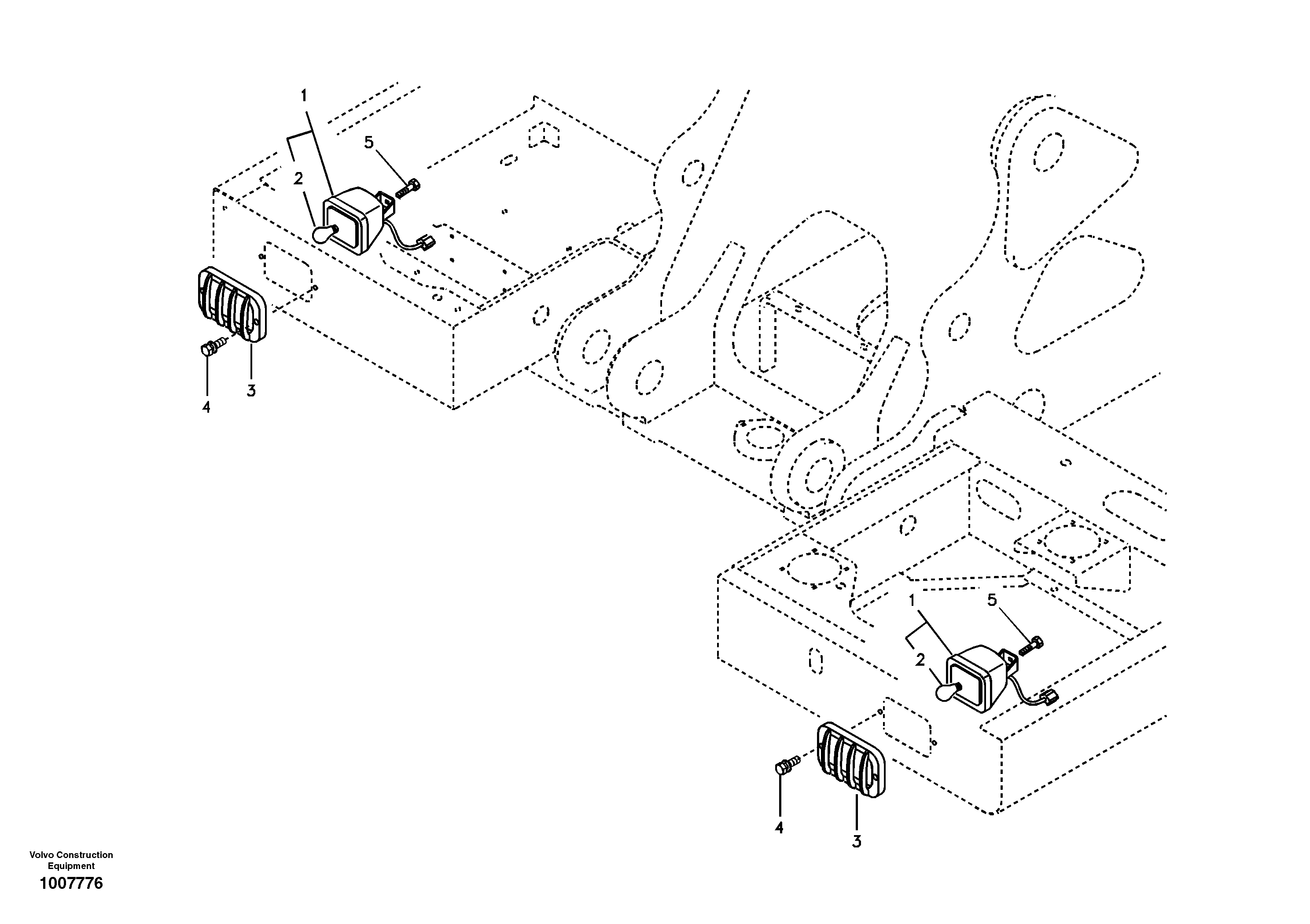 Схема запчастей Volvo EC140B - 26464 Lighting, front EC140B
