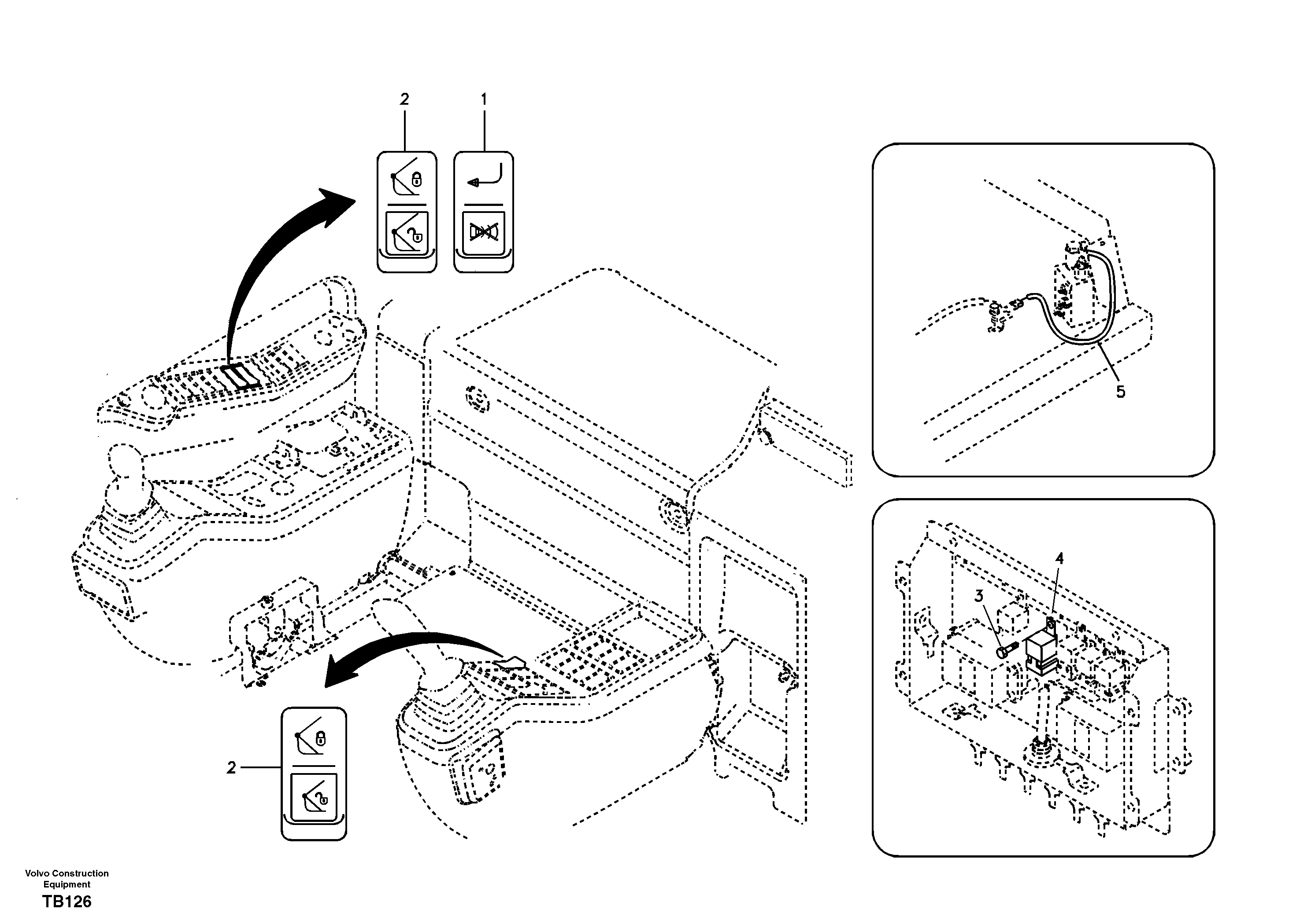 Схема запчастей Volvo EC140B - 62080 Switch, quickfit control EC140B