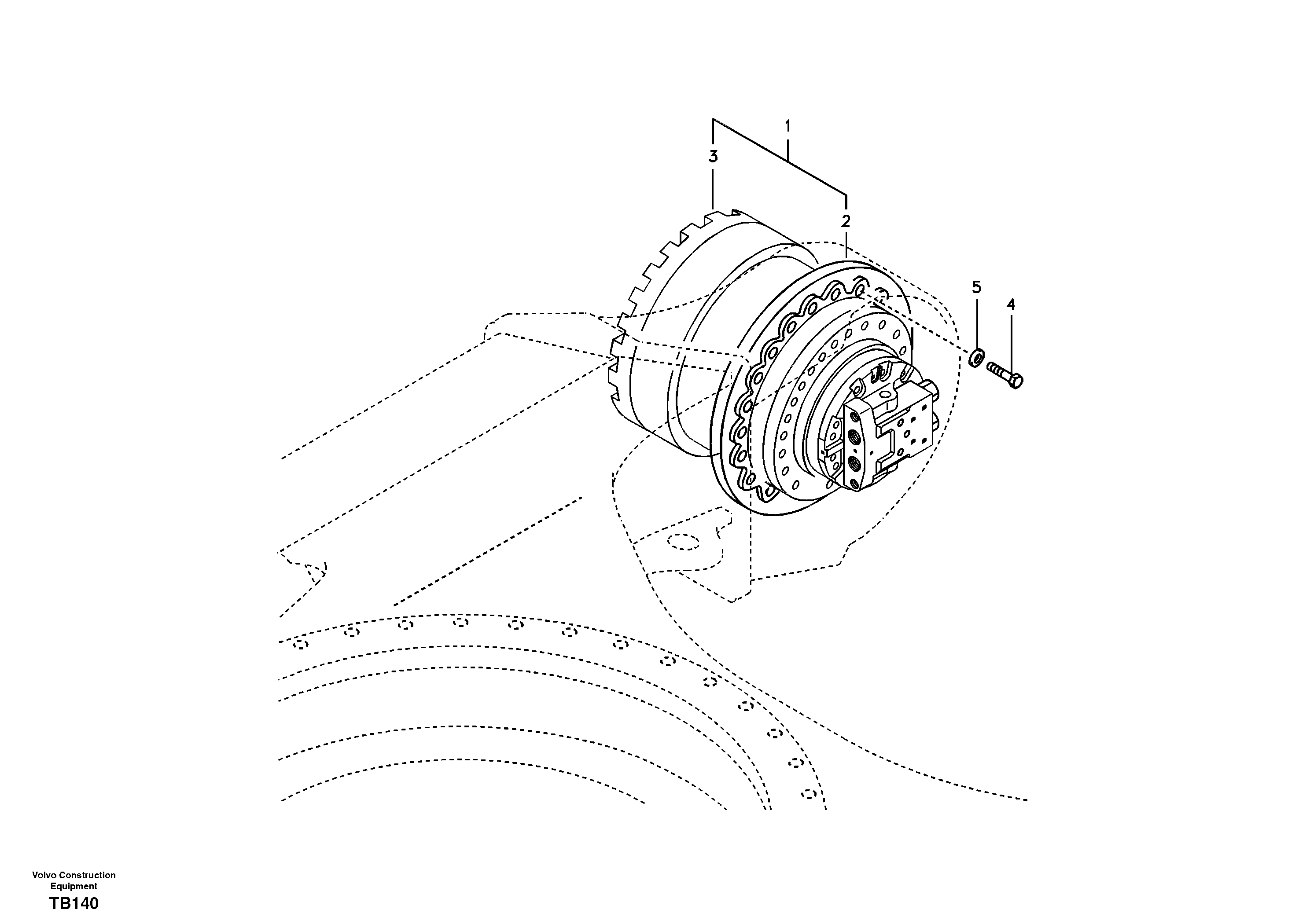 Схема запчастей Volvo EC140B - 53698 Travel motor with mounting parts EC140B