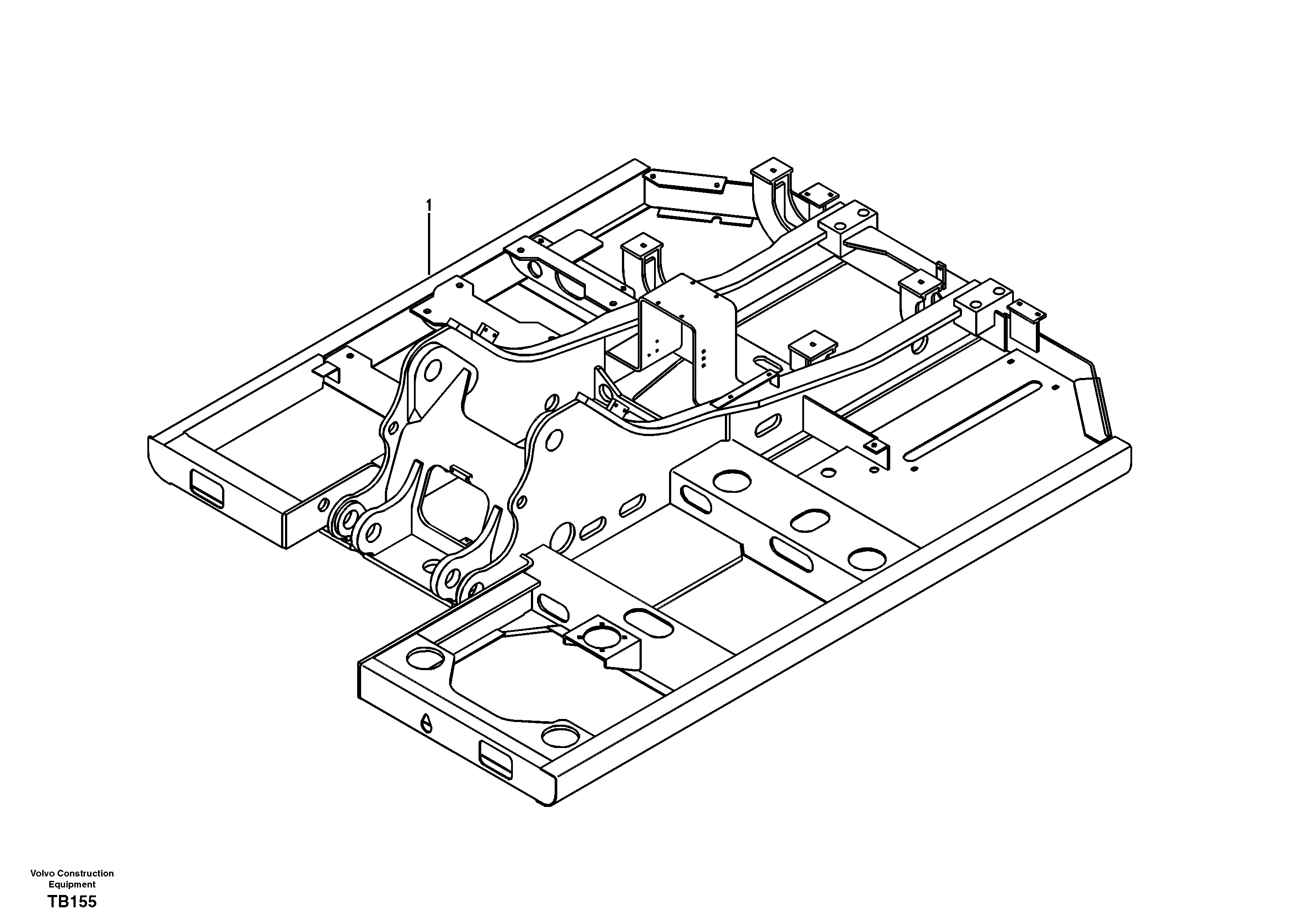 Схема запчастей Volvo EC140B - 41345 Upper frame EC140B