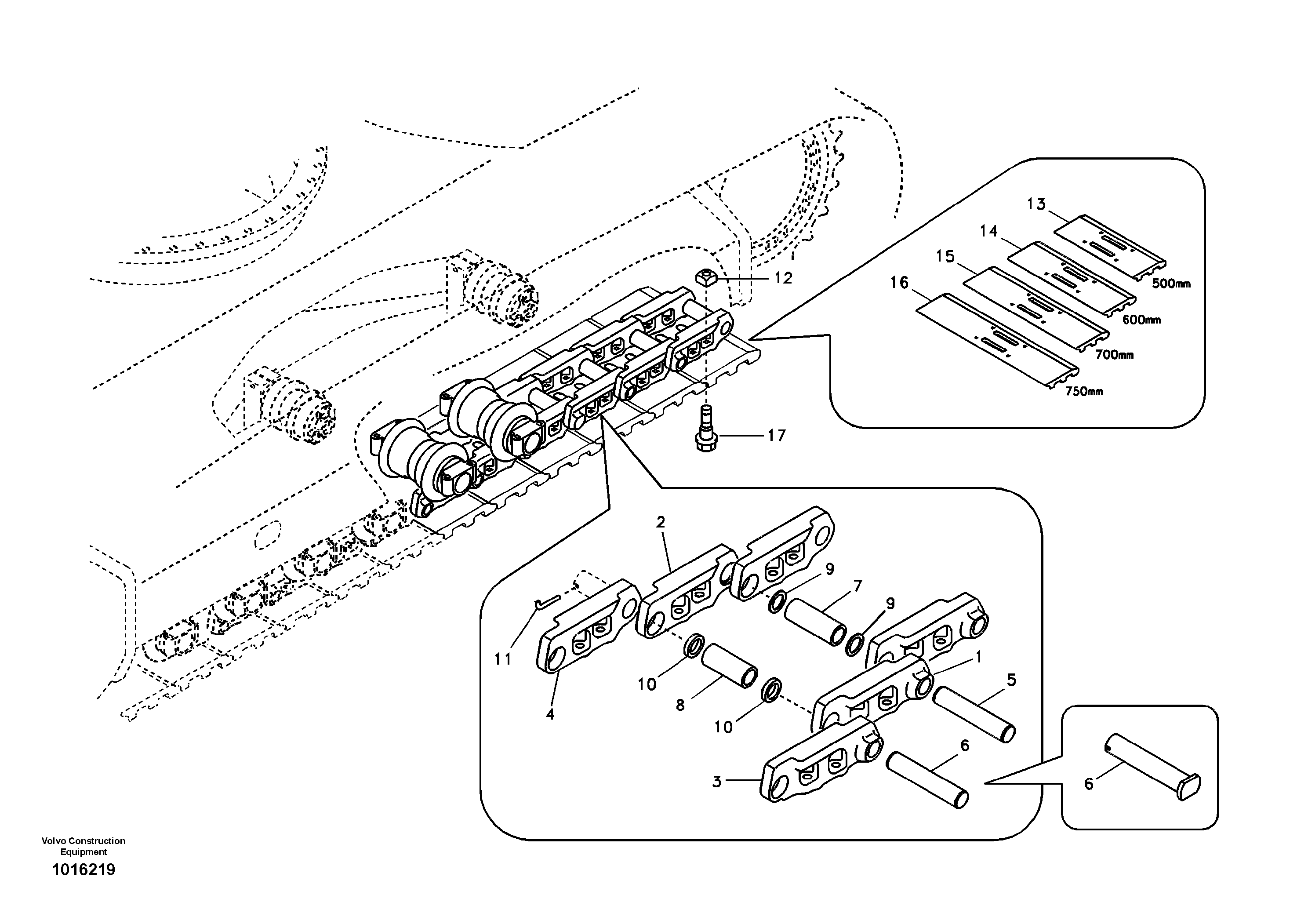 Схема запчастей Volvo EC140B - 50050 Гусеничная цепь EC140B