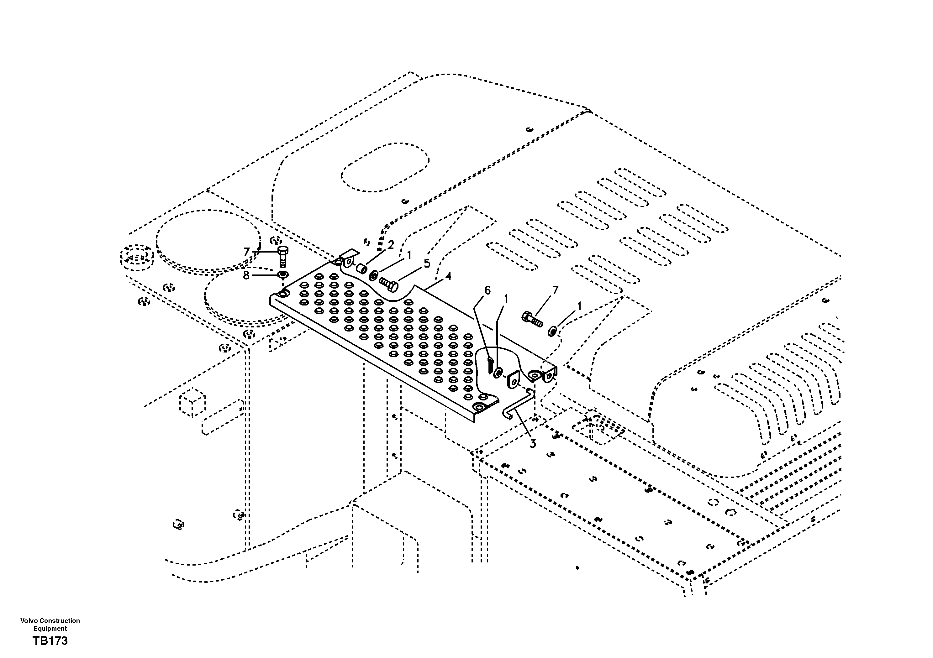 Схема запчастей Volvo EC140B - 10642 Cover, control valve EC140B