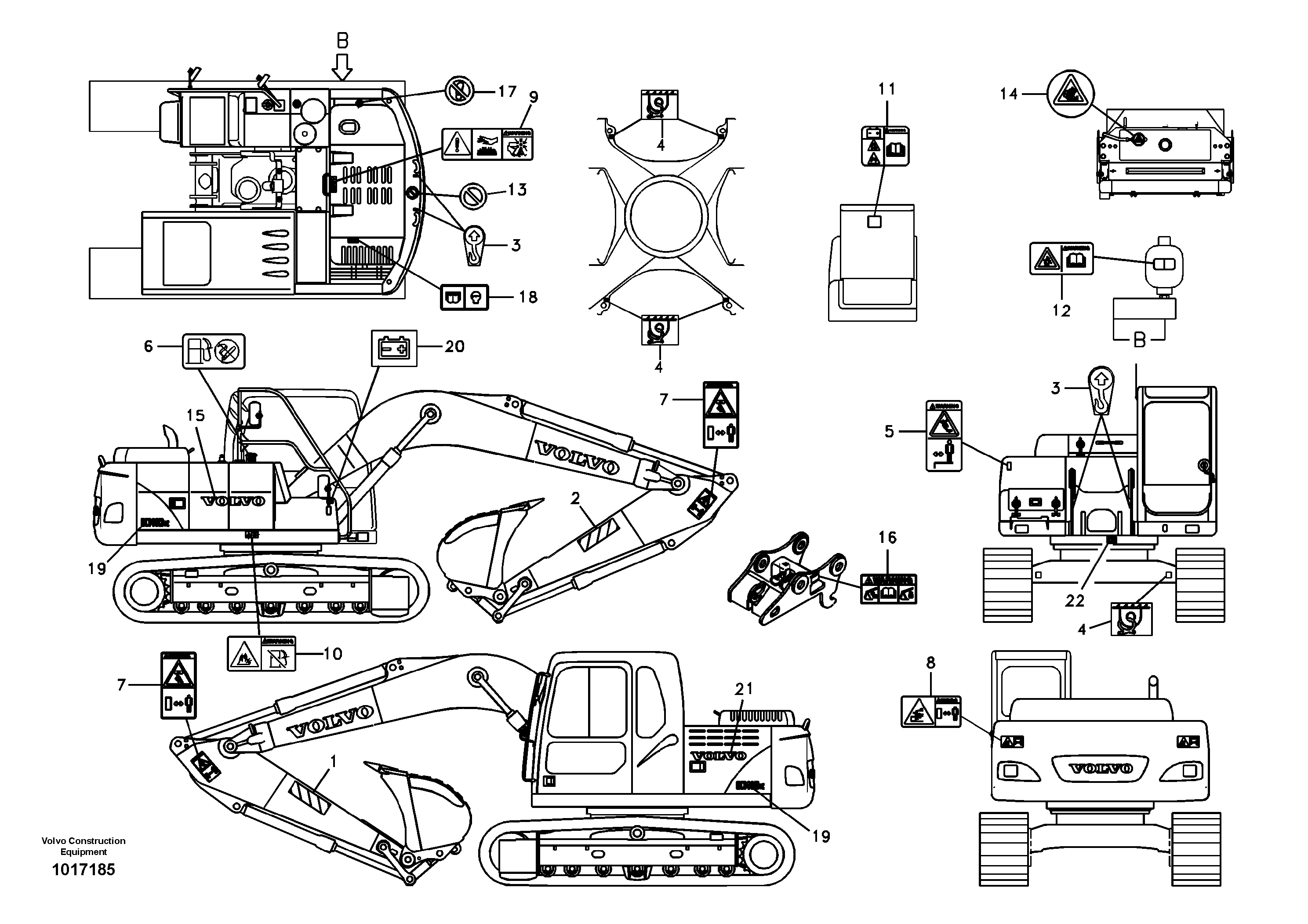 Схема запчастей Volvo EC140B - 99288 Decal, outer location EC140B