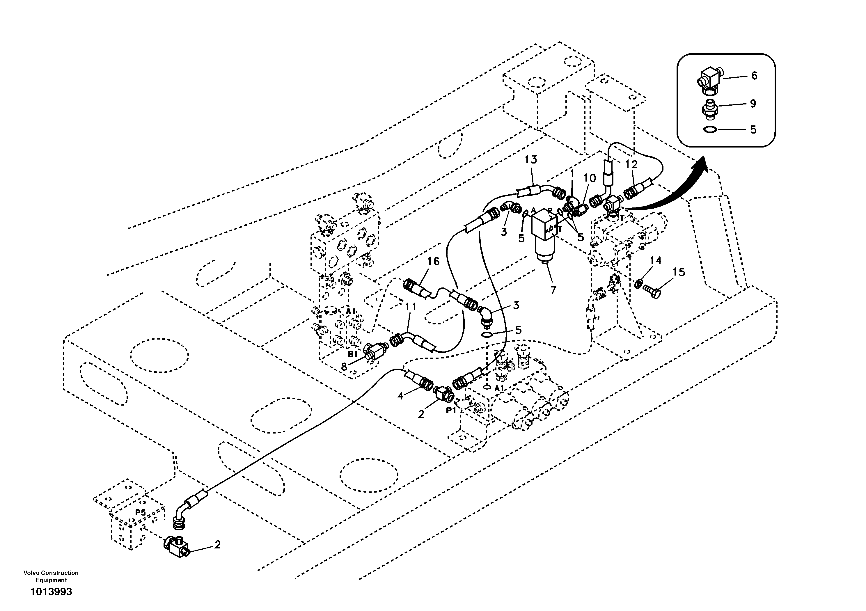 Схема запчастей Volvo EC140B - 100694 Servo system, hammer and shear EC140B