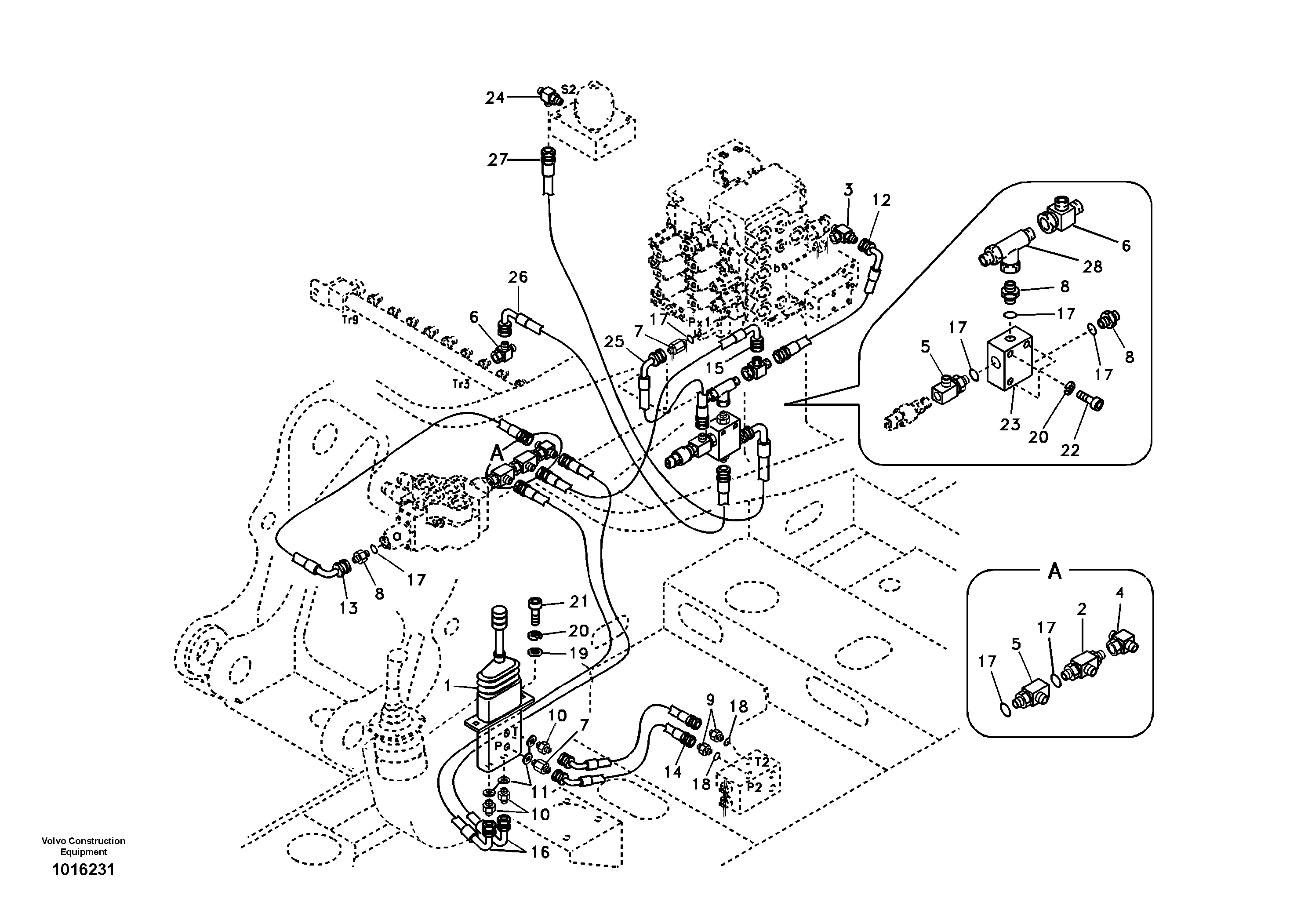 Схема запчастей Volvo EC140B - 53268 Servo system, dozer blade EC140B