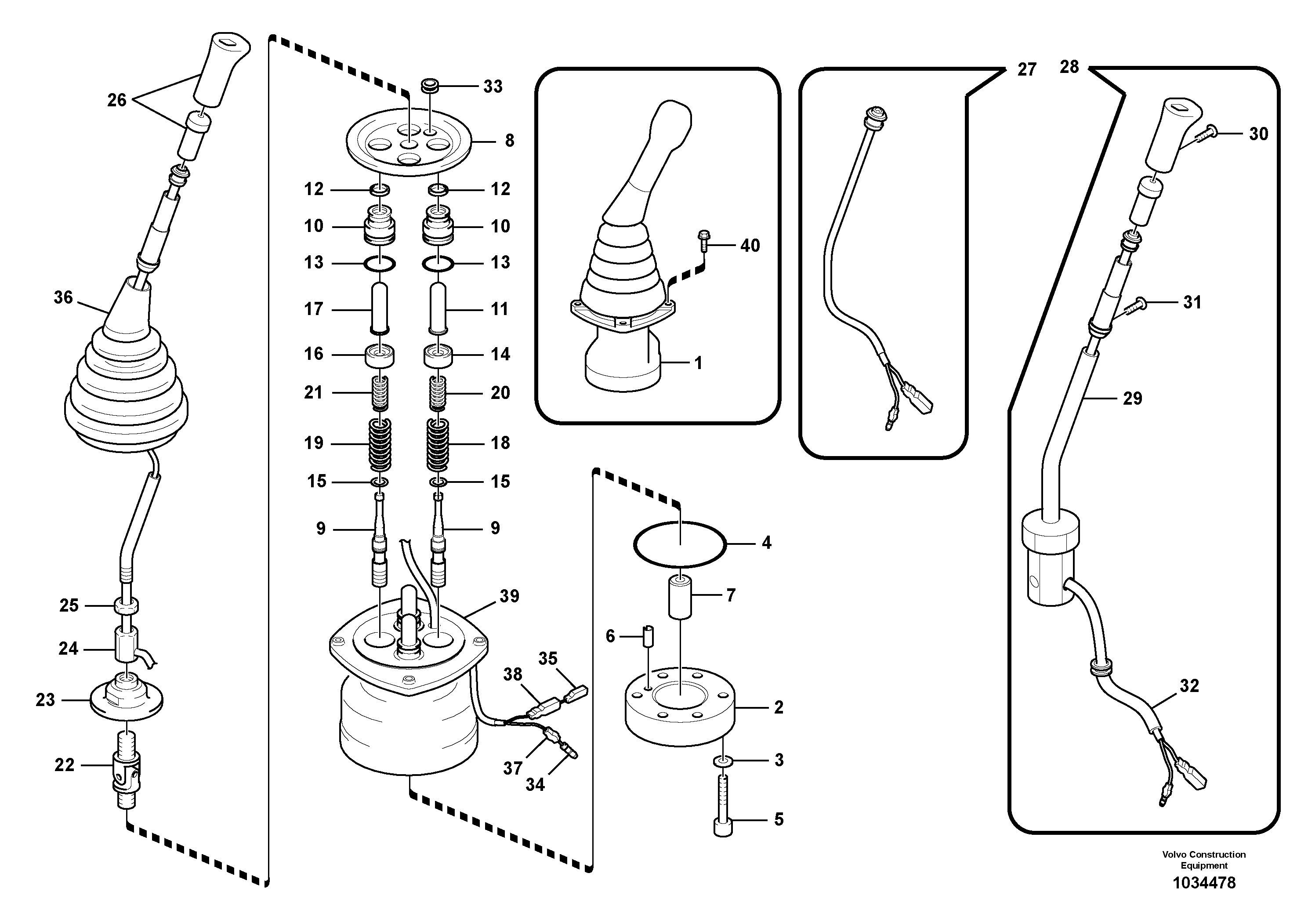 Схема запчастей Volvo EC140B - 93833 Servo system, remote control valve EC140B