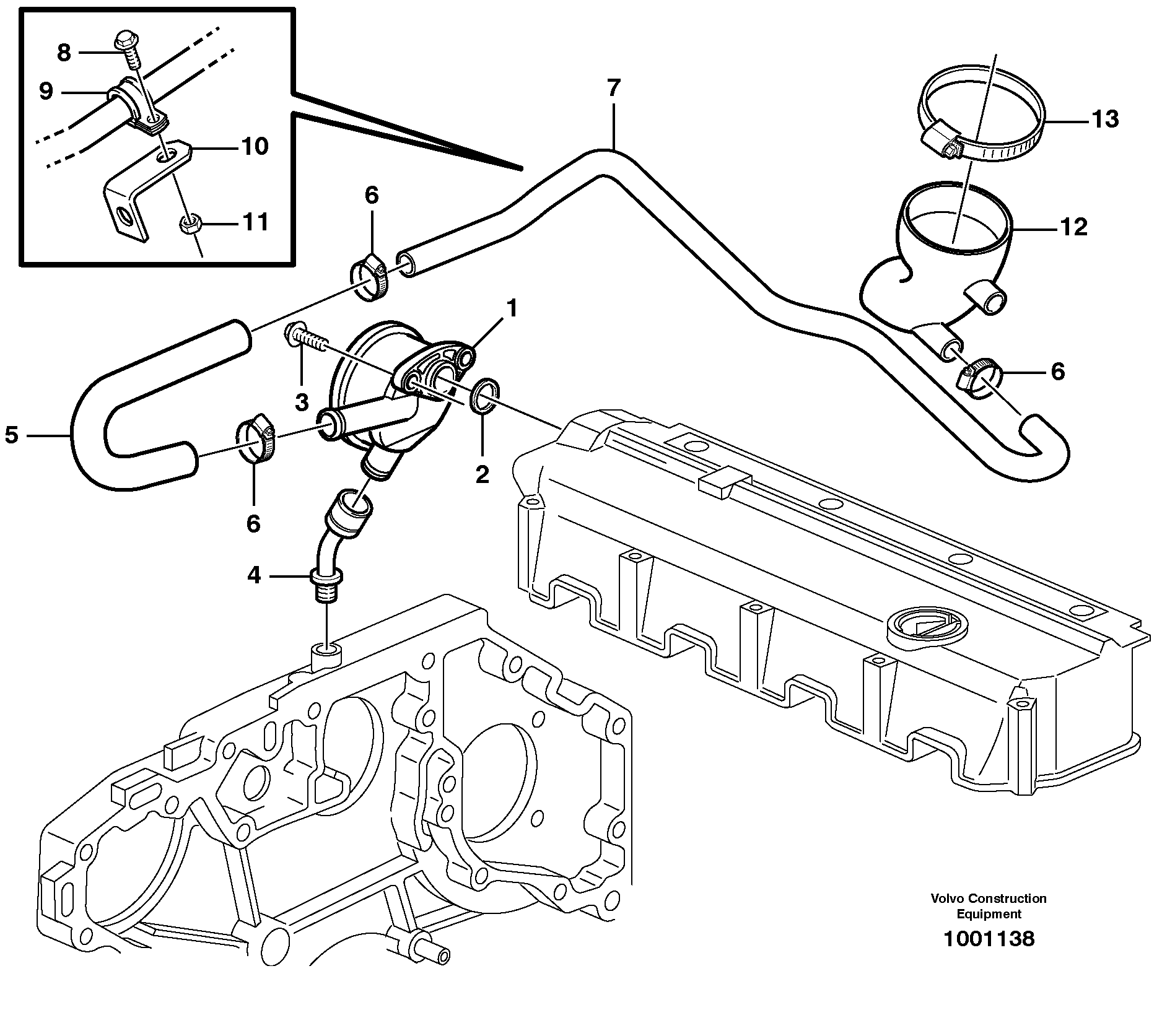 Схема запчастей Volvo EC140B - 12371 Crankcase ventilation EC140B