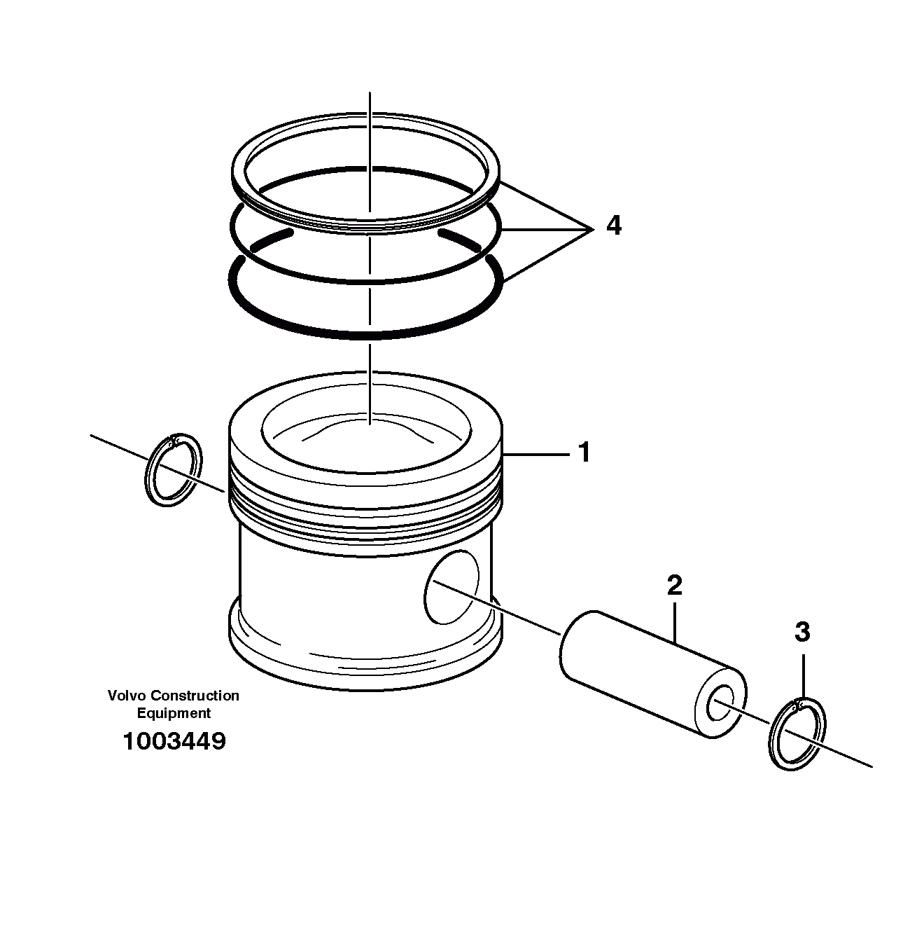 Схема запчастей Volvo EC140B - 74479 Cylinder liner and piston EC140B