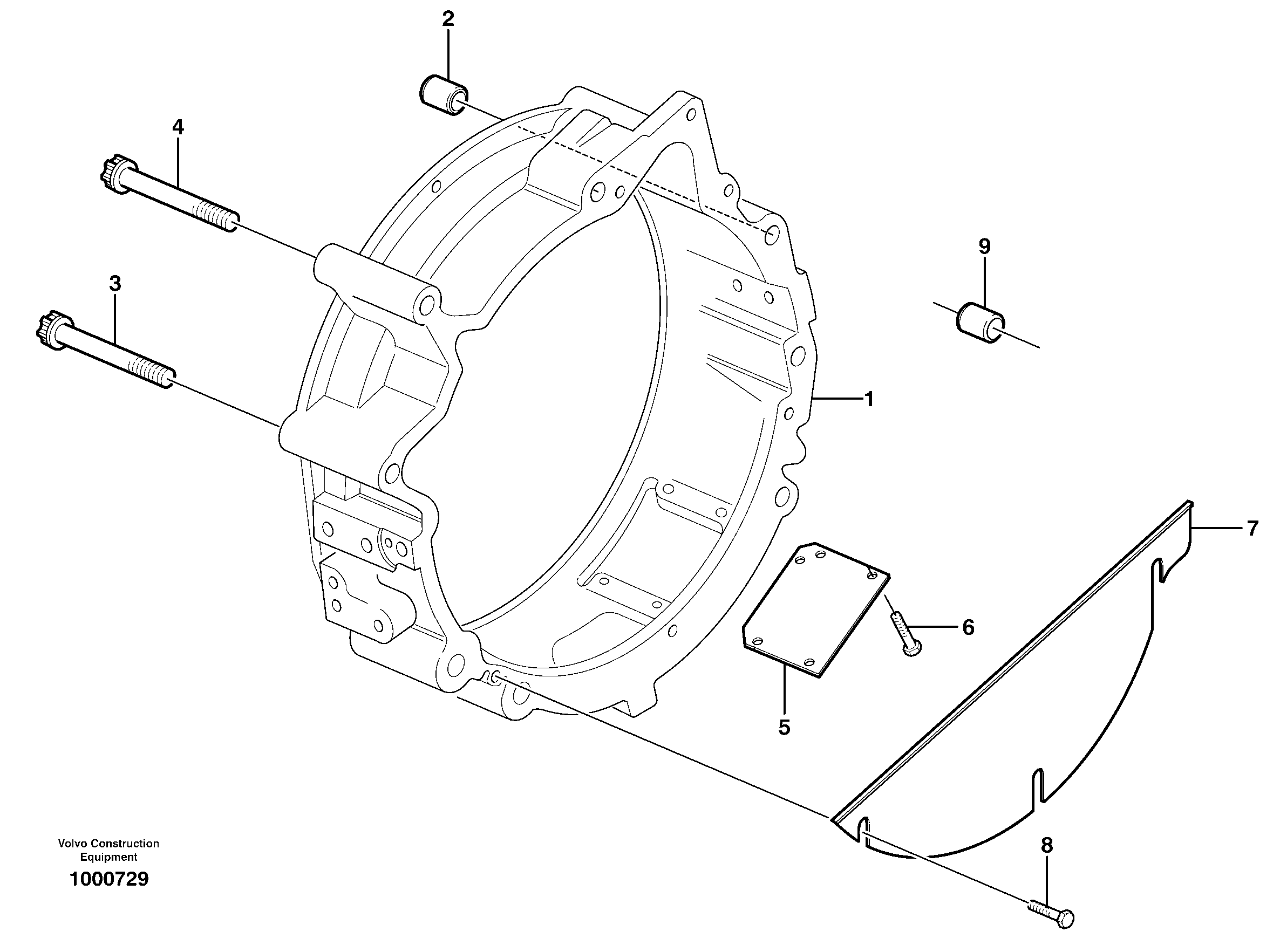 Схема запчастей Volvo EC140B - 14045 Картер маховика EC140B