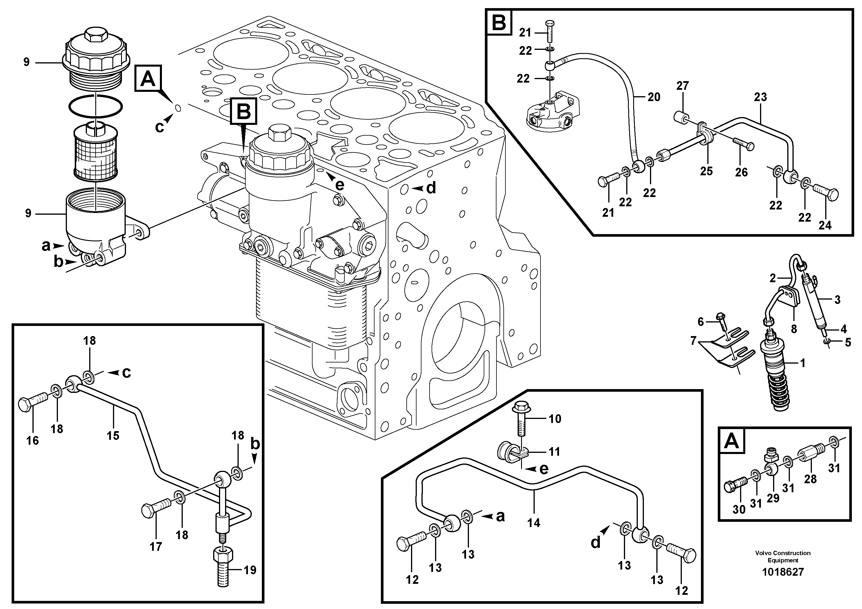 Схема запчастей Volvo EC140B - 36720 Fuel lines and injectors EC140B