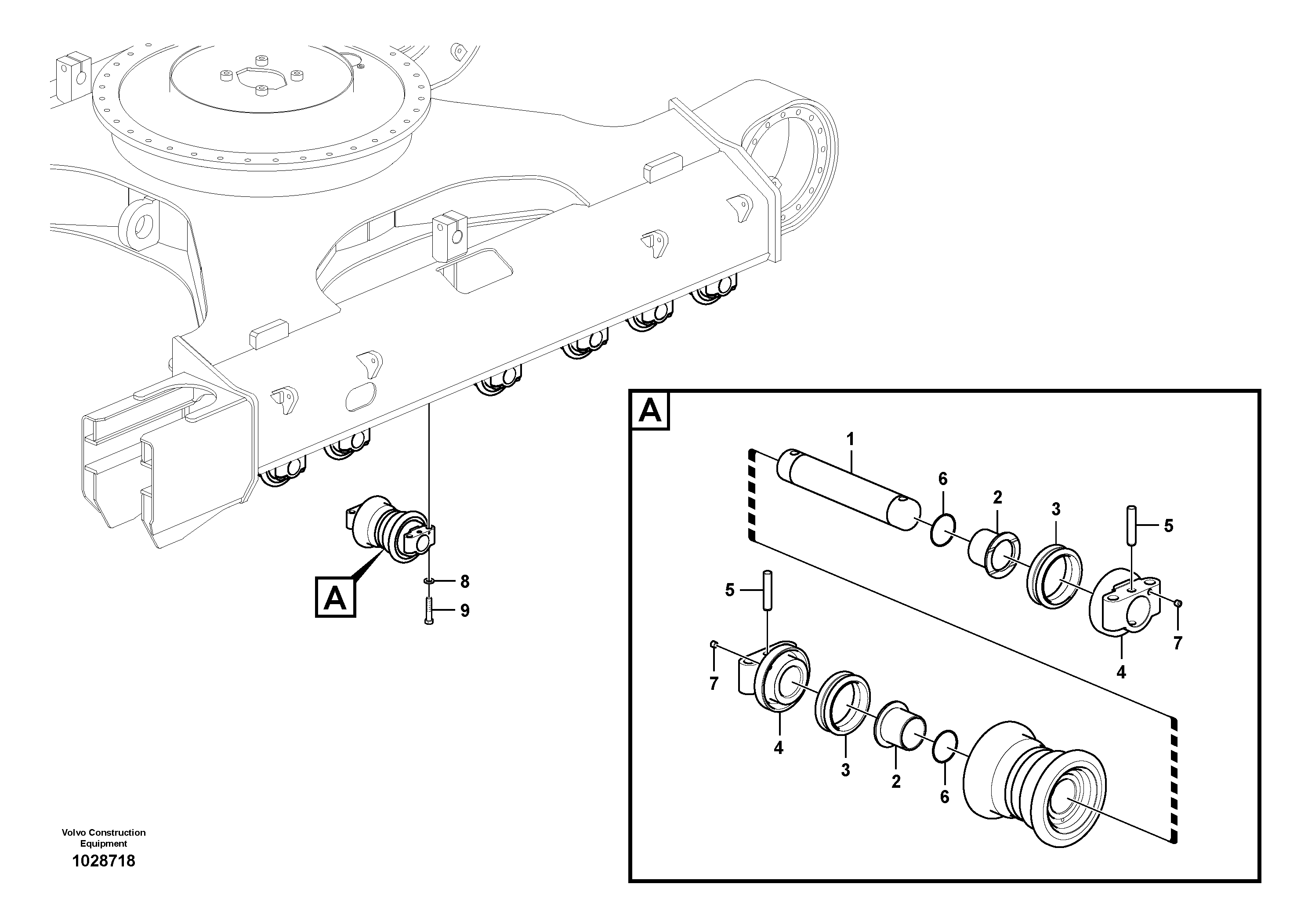 Схема запчастей Volvo EC140B - 93297 Bottom roller EC140B PRIME S/N 15001-