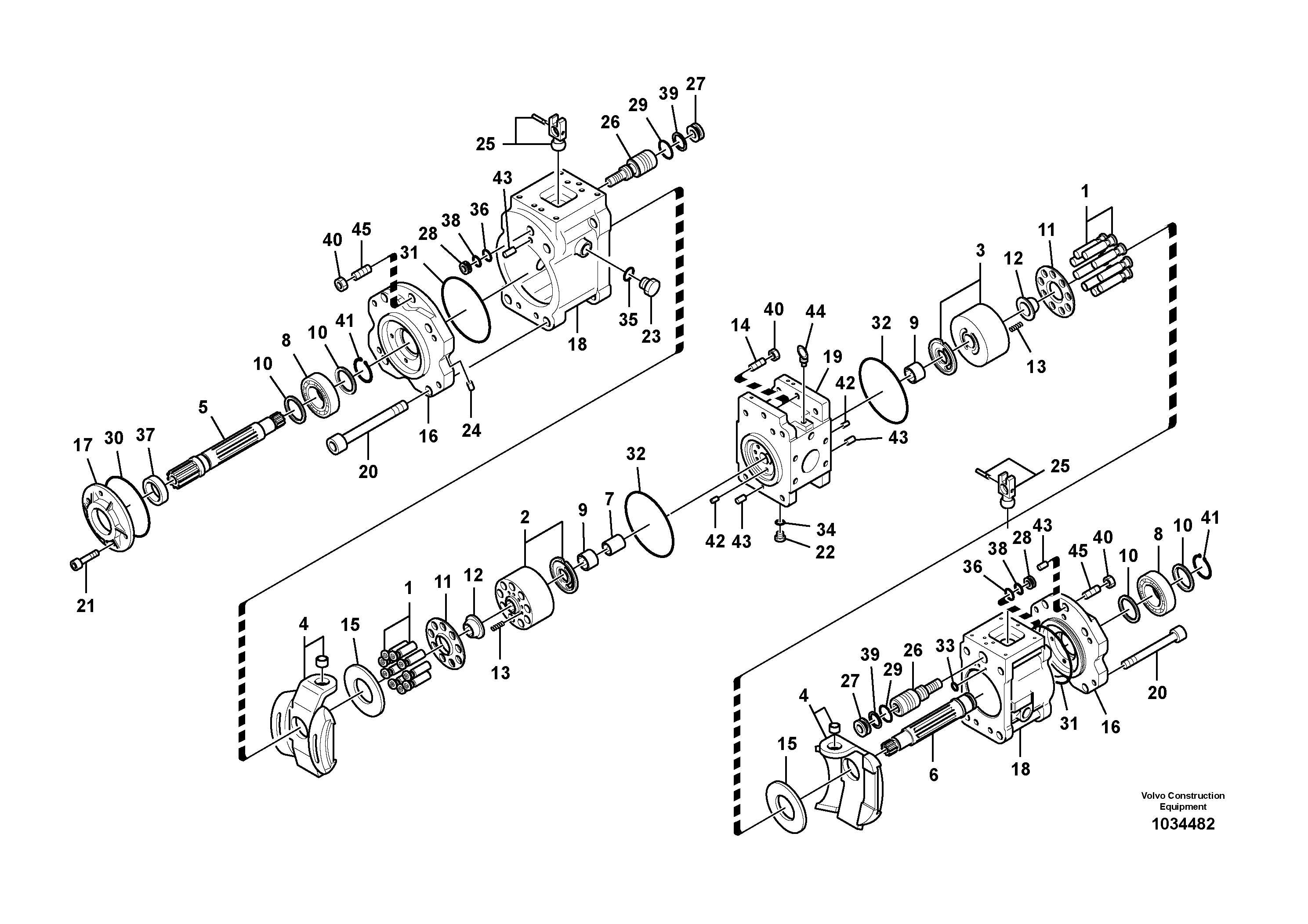 Схема запчастей Volvo EC140B - 93970 Гидронасос (основной насос) EC140B PRIME S/N 15001-