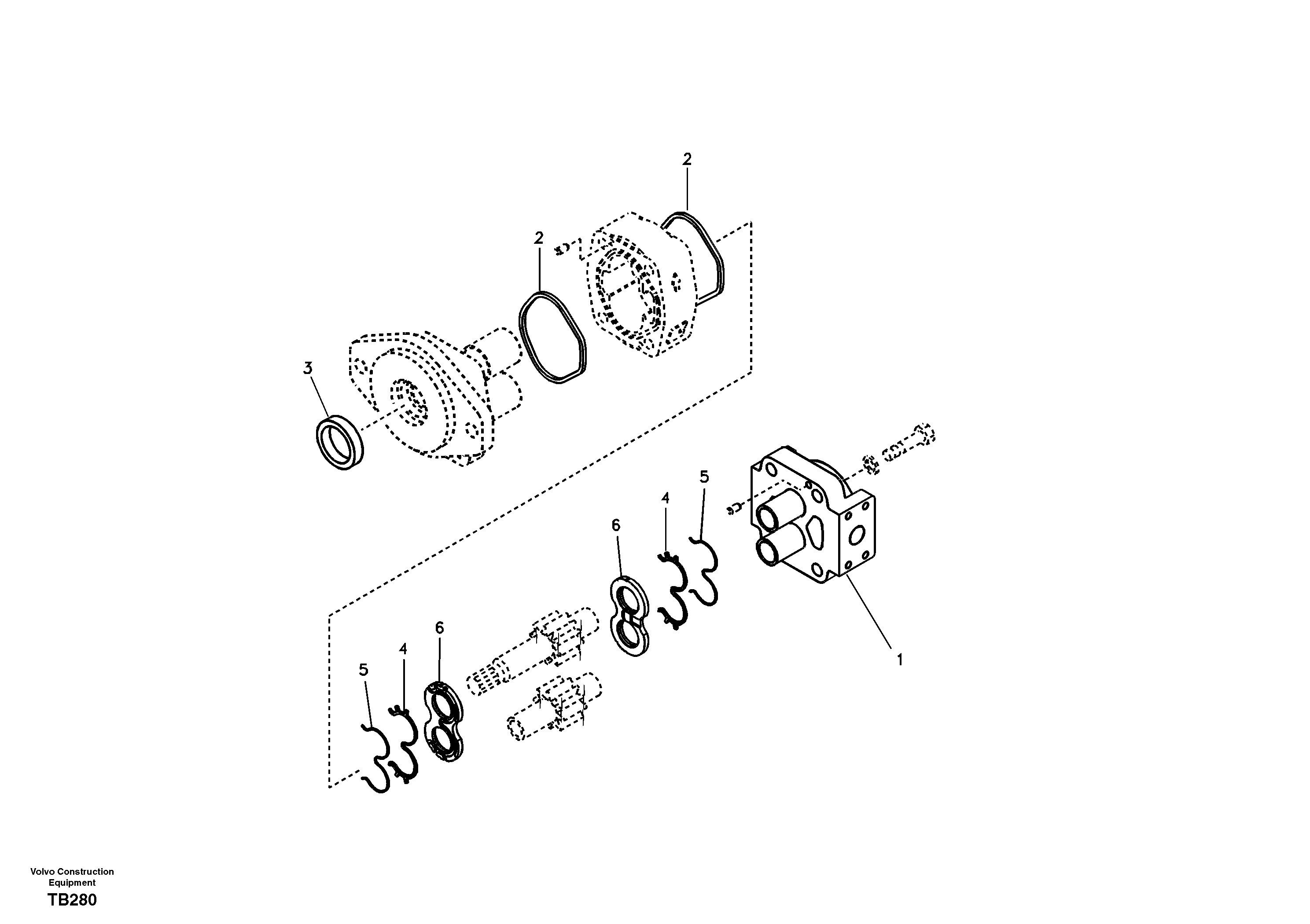 Схема запчастей Volvo EC140B - 95457 Hydraulic gear pump for quickfit and rotator EC140B PRIME S/N 15001-