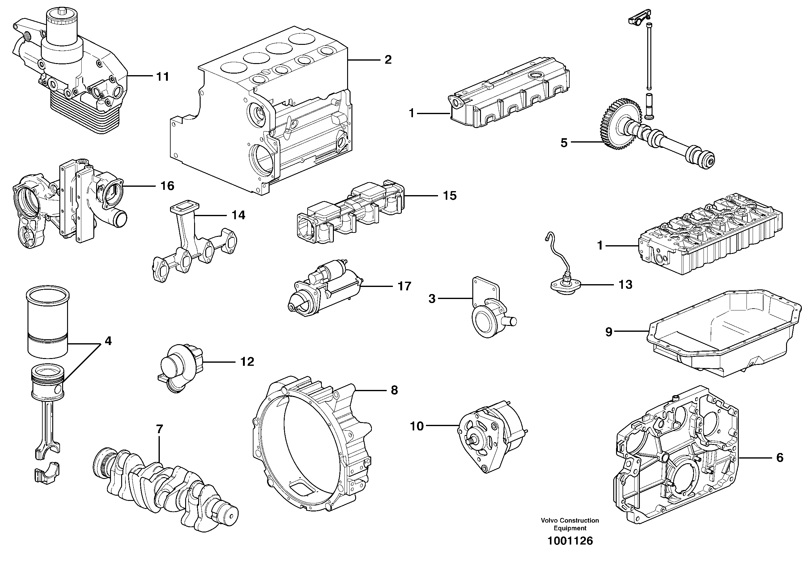 Схема запчастей Volvo EC140B - 87740 Двигатель в сборе EC140B PRIME S/N 15001-