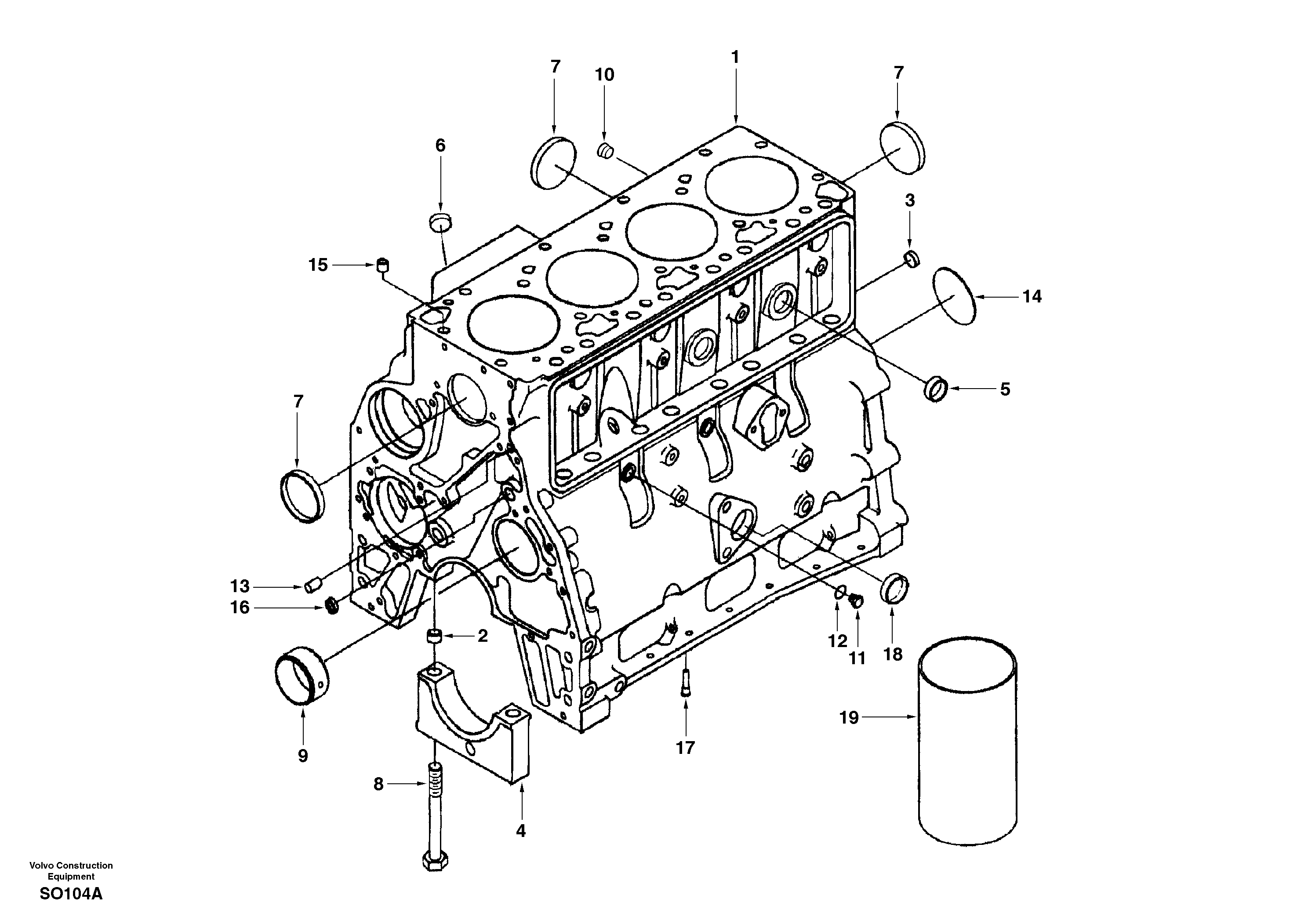 Схема запчастей Volvo EC150 - 34418 Блок цилиндров EC150