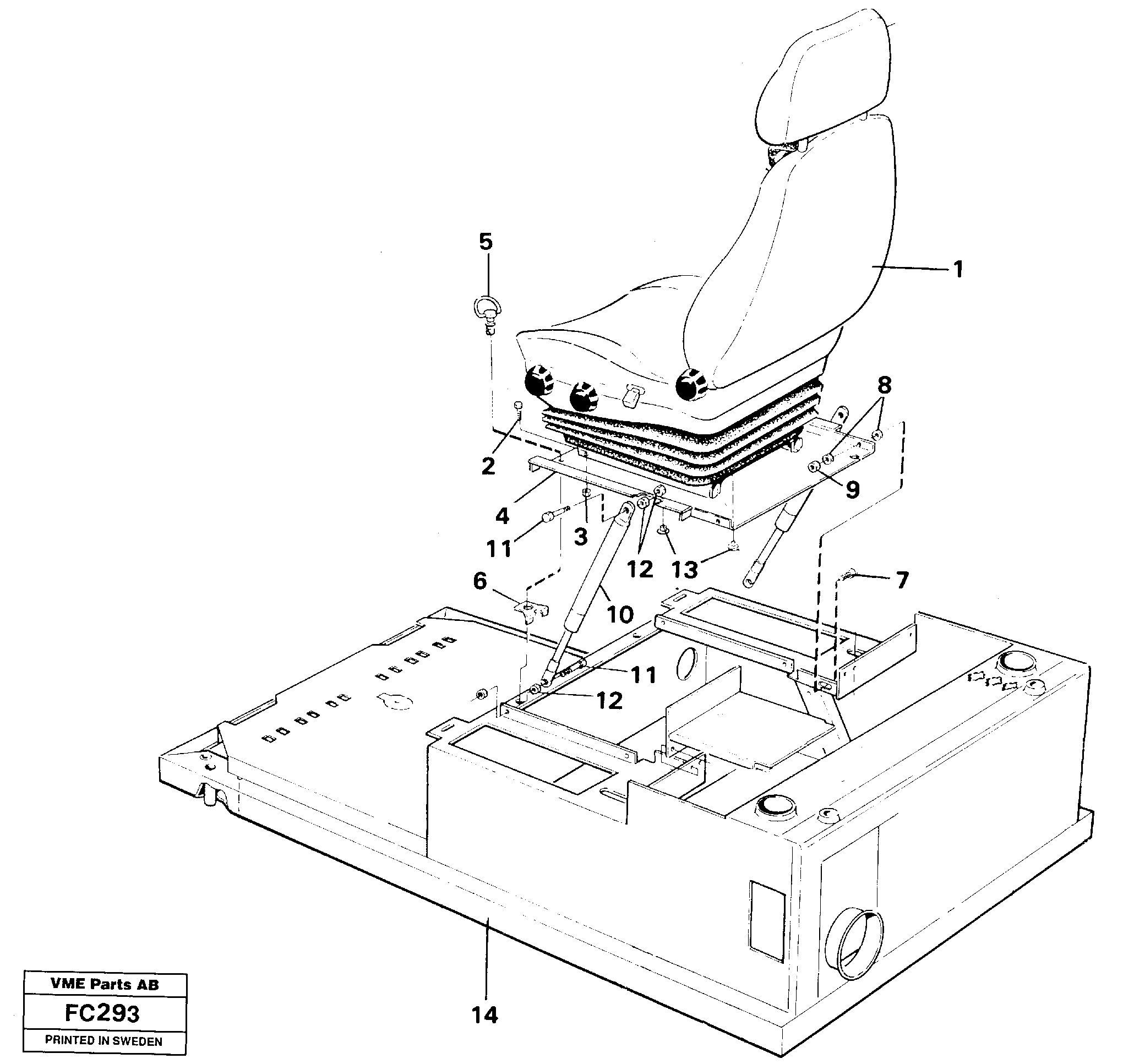 Схема запчастей Volvo EC150 - 32411 Drivers seat with fitting part EC150 ?KERMAN ?KERMAN EC150 SER NO - 129