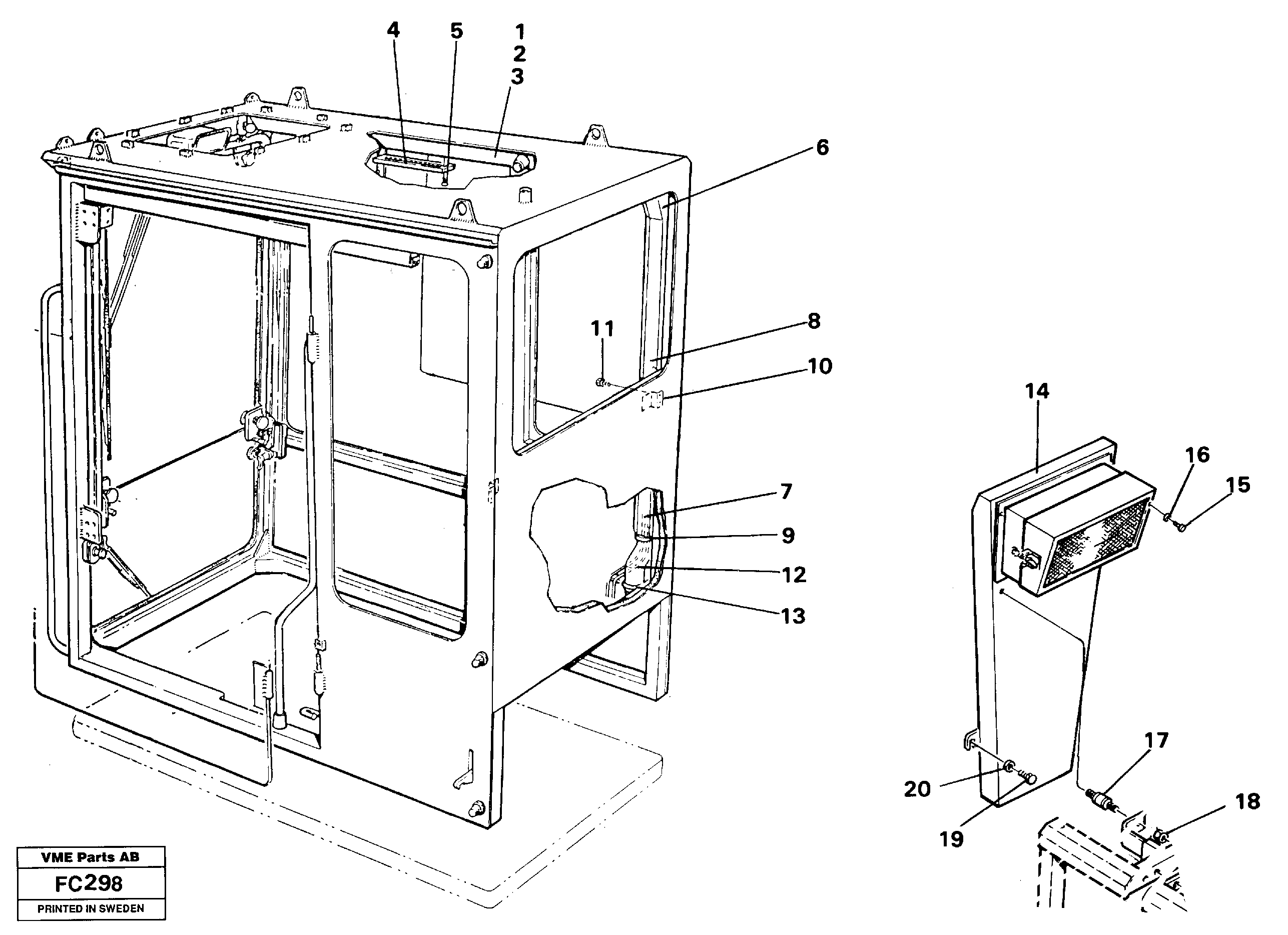 Схема запчастей Volvo EC150 - 32412 Air duct,cab EC150 ?KERMAN ?KERMAN EC150 SER NO - 129