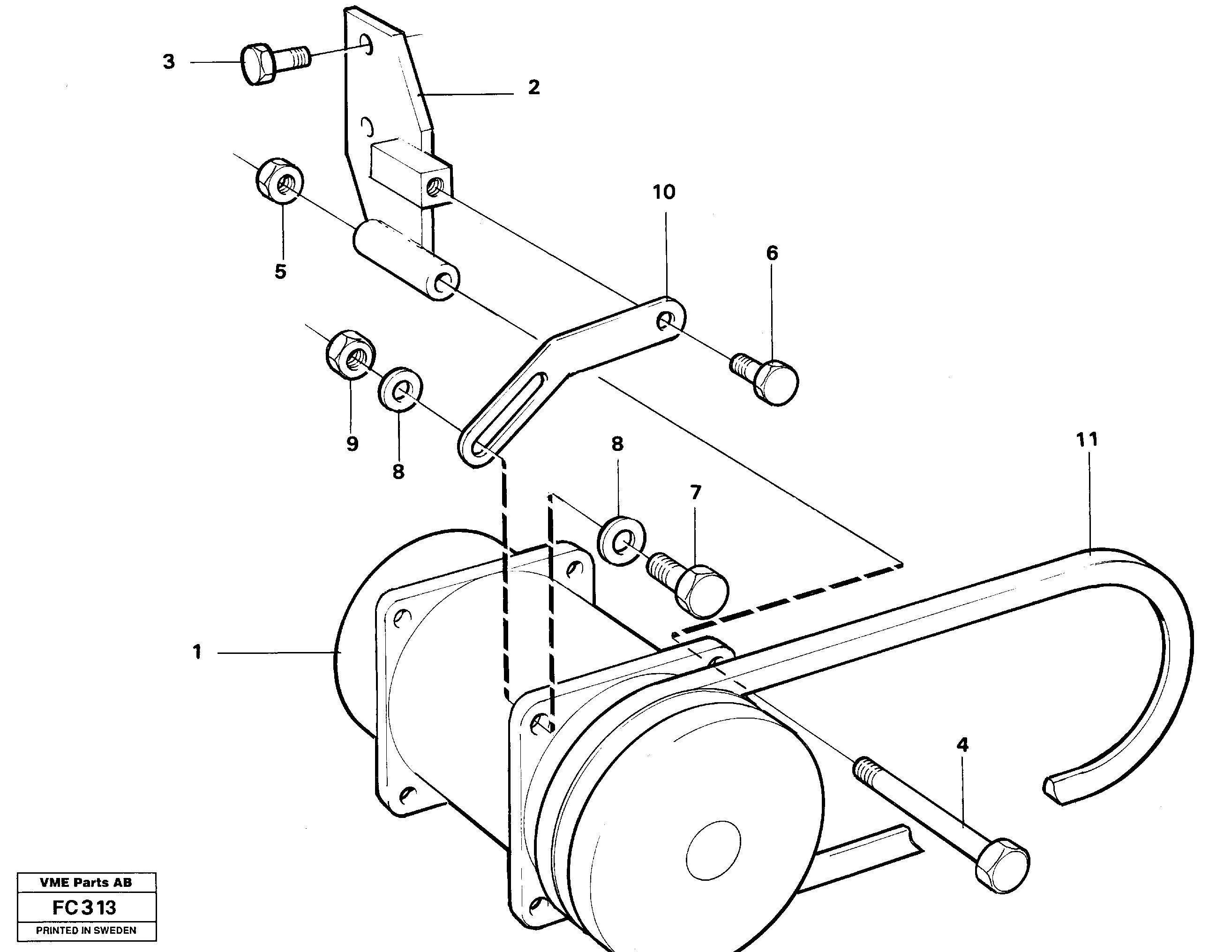 Схема запчастей Volvo EC150 - 2222 Compressor with fitting parts cooling agent R134 A EC150 ?KERMAN ?KERMAN EC150 SER NO - 129