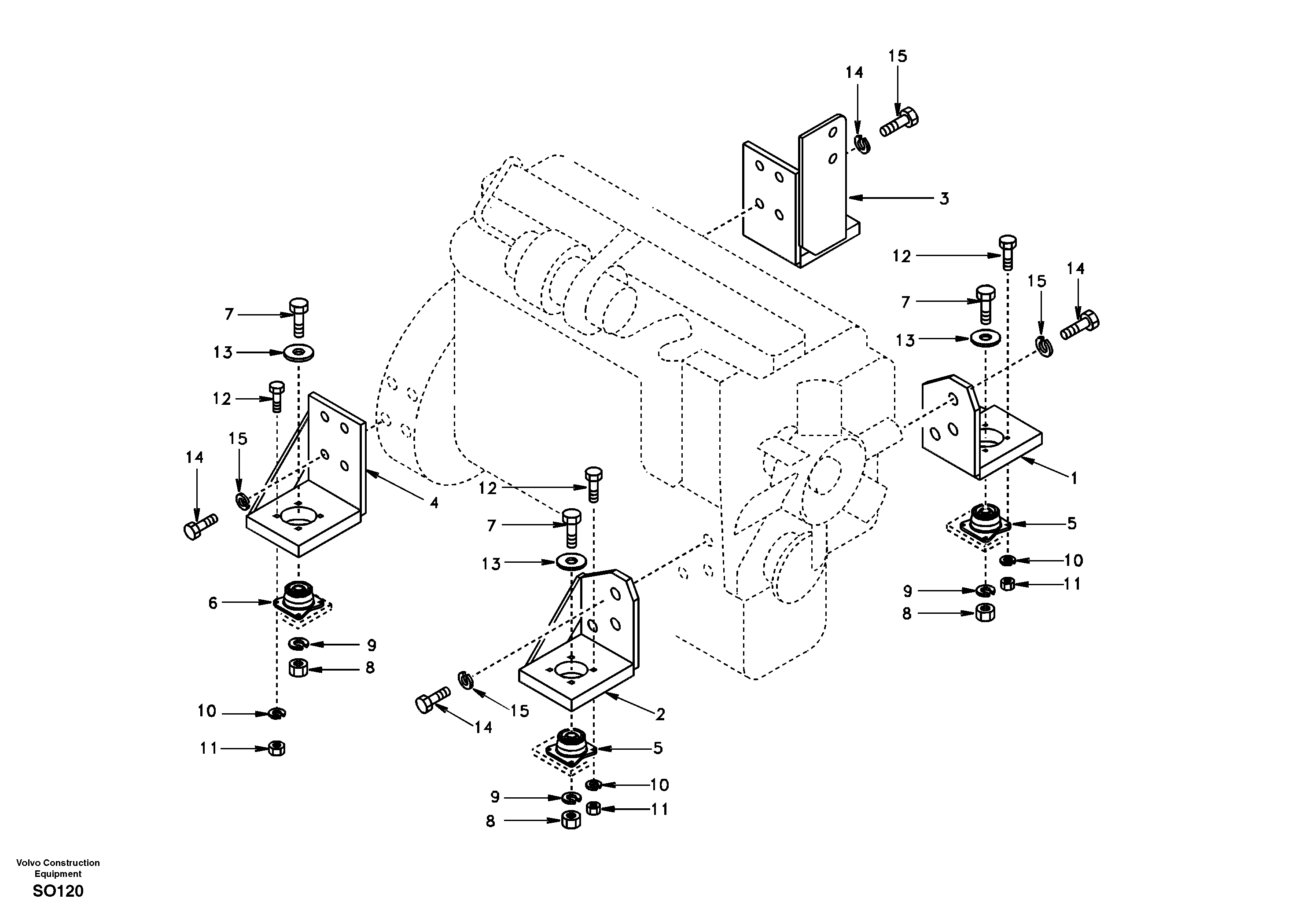 Схема запчастей Volvo EC150 - 10779 Engine mount EC150